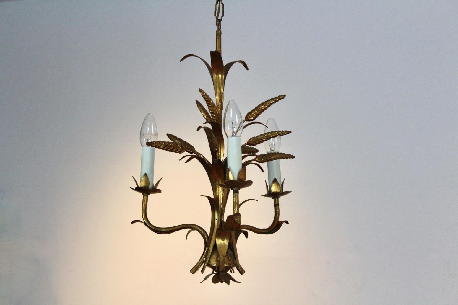 Exotic Hollywood Regency Wheat Sheaf Chandelier by Hans Kögl, Germany, 1970s For Sale 2