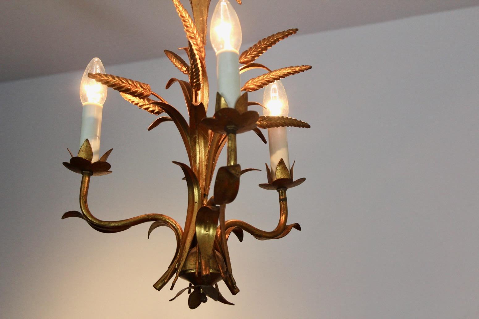 Exotic Hollywood Regency Wheat Sheaf Chandelier by Hans Kögl, Germany, 1970s For Sale 3