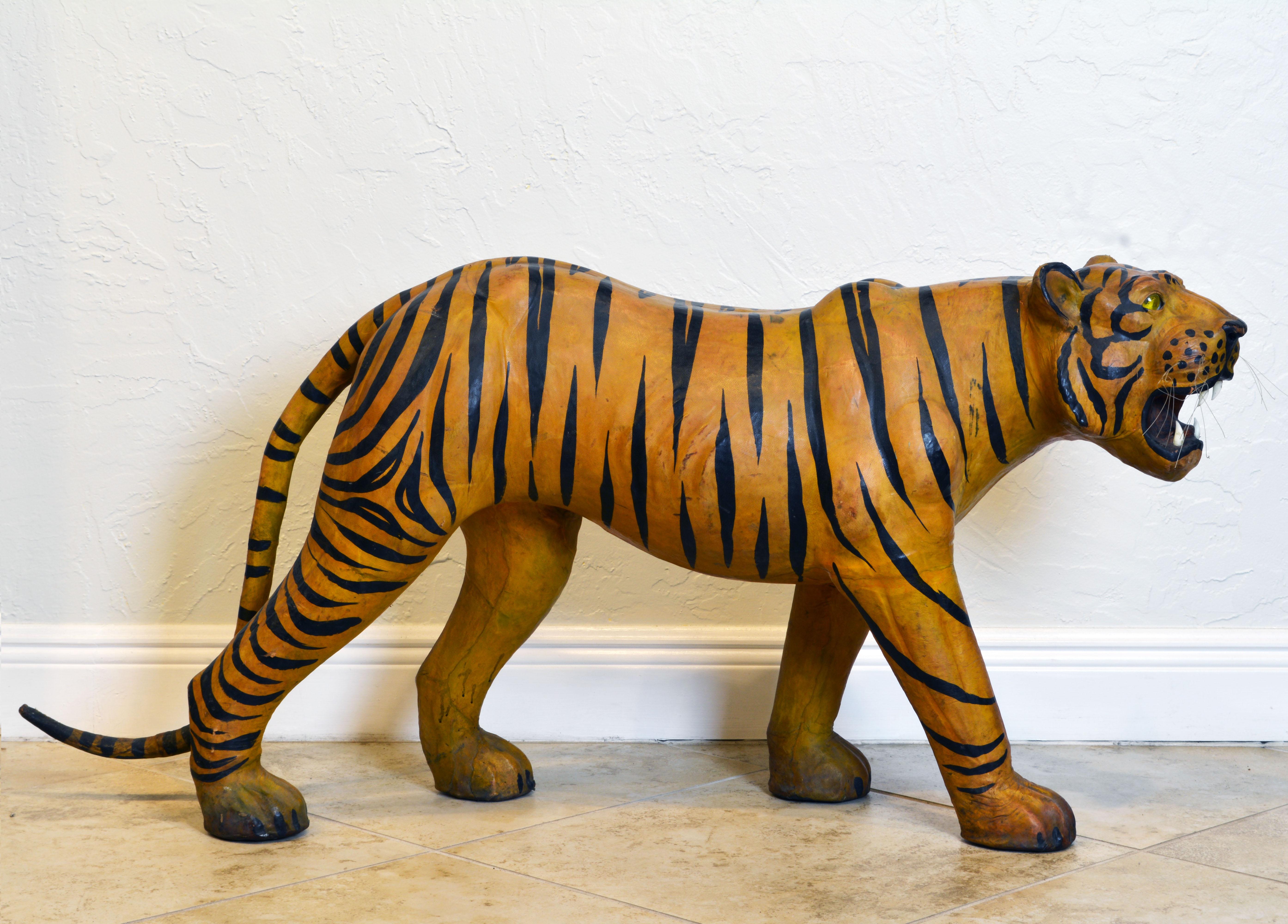 leather tiger statue