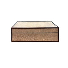 Caja exótica de marfil y ébano de Macassar con incrustaciones de hueso