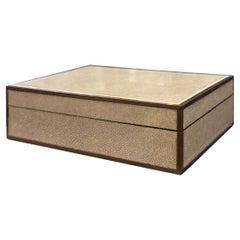Exotic Ivory Shagreen and Macassar Ebony Box with Bone Inlay