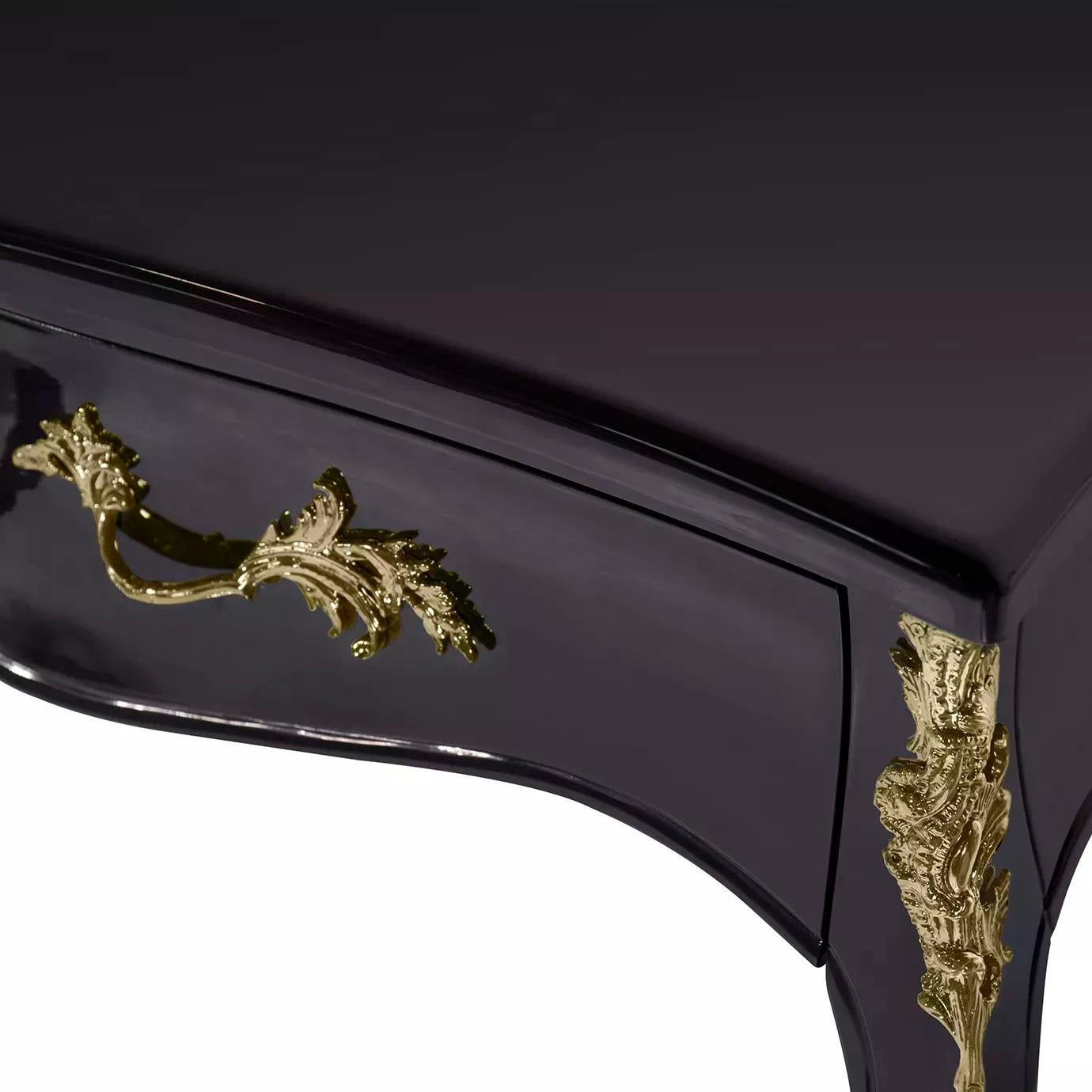 Portuguese Exotic Lacquer Top Ormolu Desk For Sale