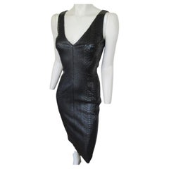 Exotic Leather Black Dress Stretch Small 6