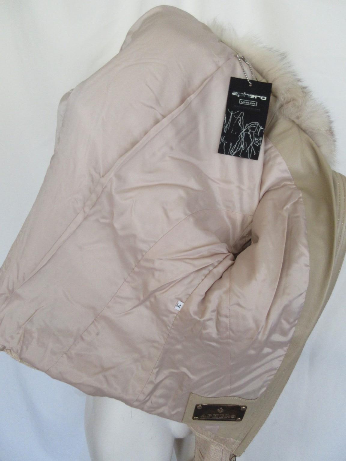 Giacca in pelle esotica con pelliccia di volpe Small 6 in vendita 6