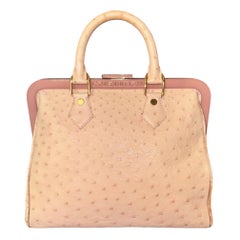 Exotic Louis Vuitton x Richard Prince 2008 Ostrich Top Handle Framed Bag Tote