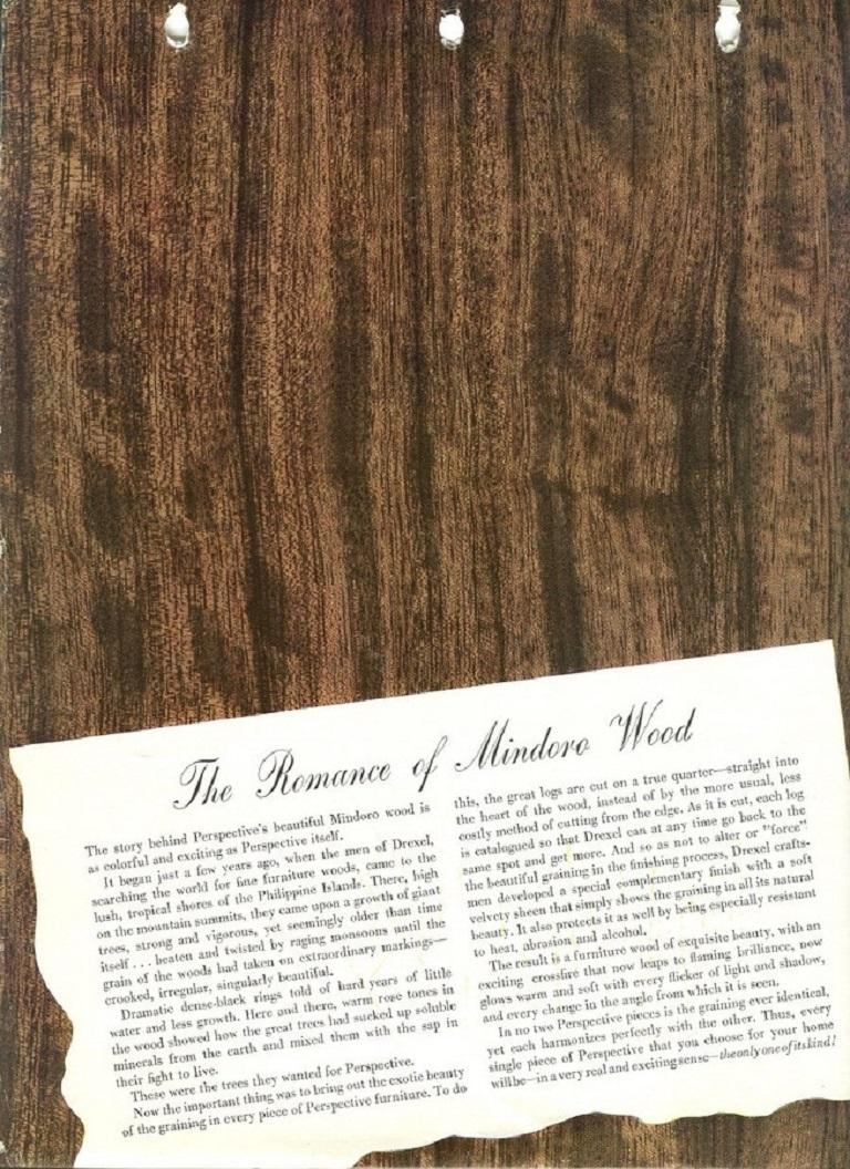 Meuble de rangement en bois Mindoro exotique de Milo Baughman pour Drexel Perspective, 1951 en vente 3