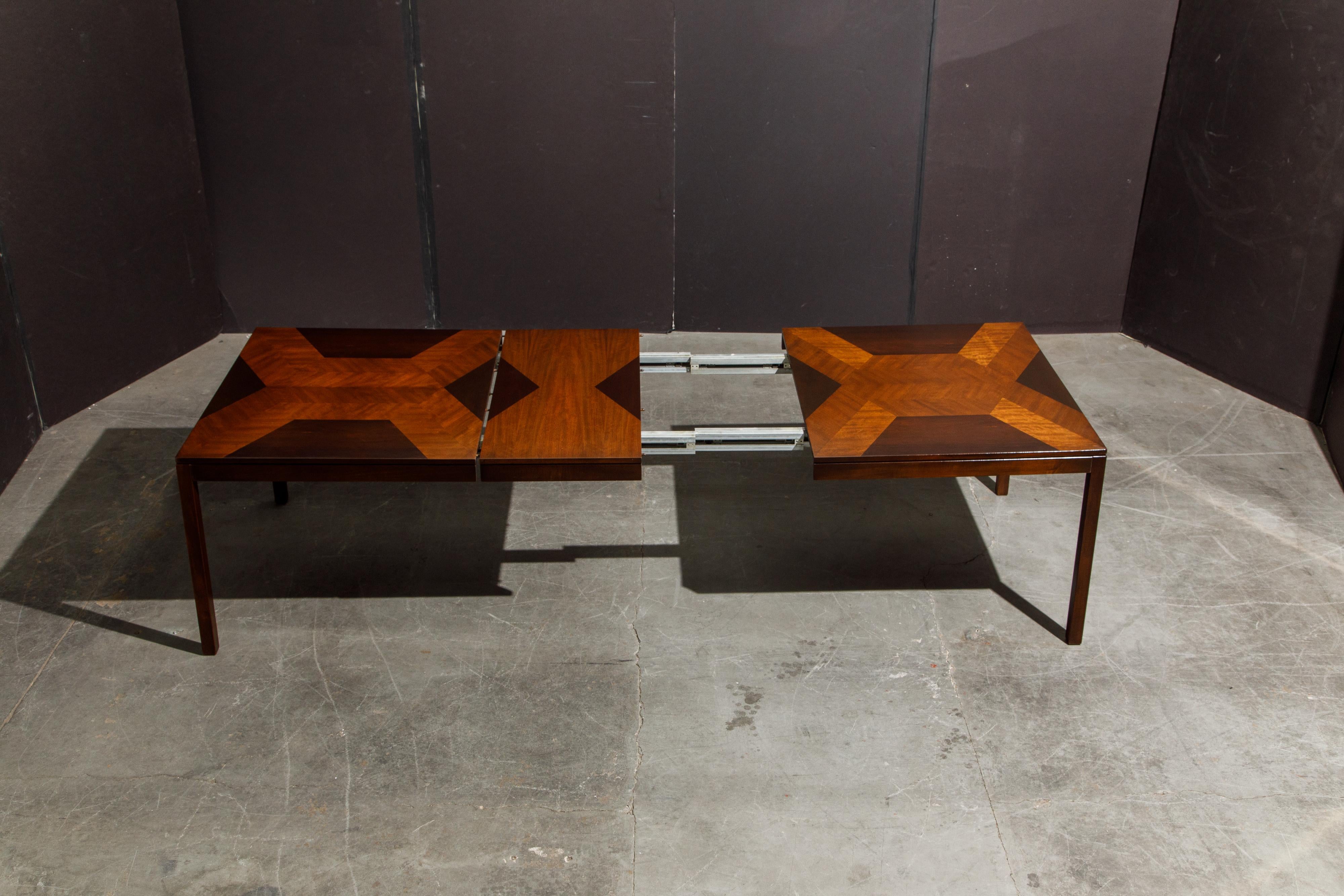 Exotic Mixed Woods Dining Table by Milo Baughman for Directional, circa 1970 11