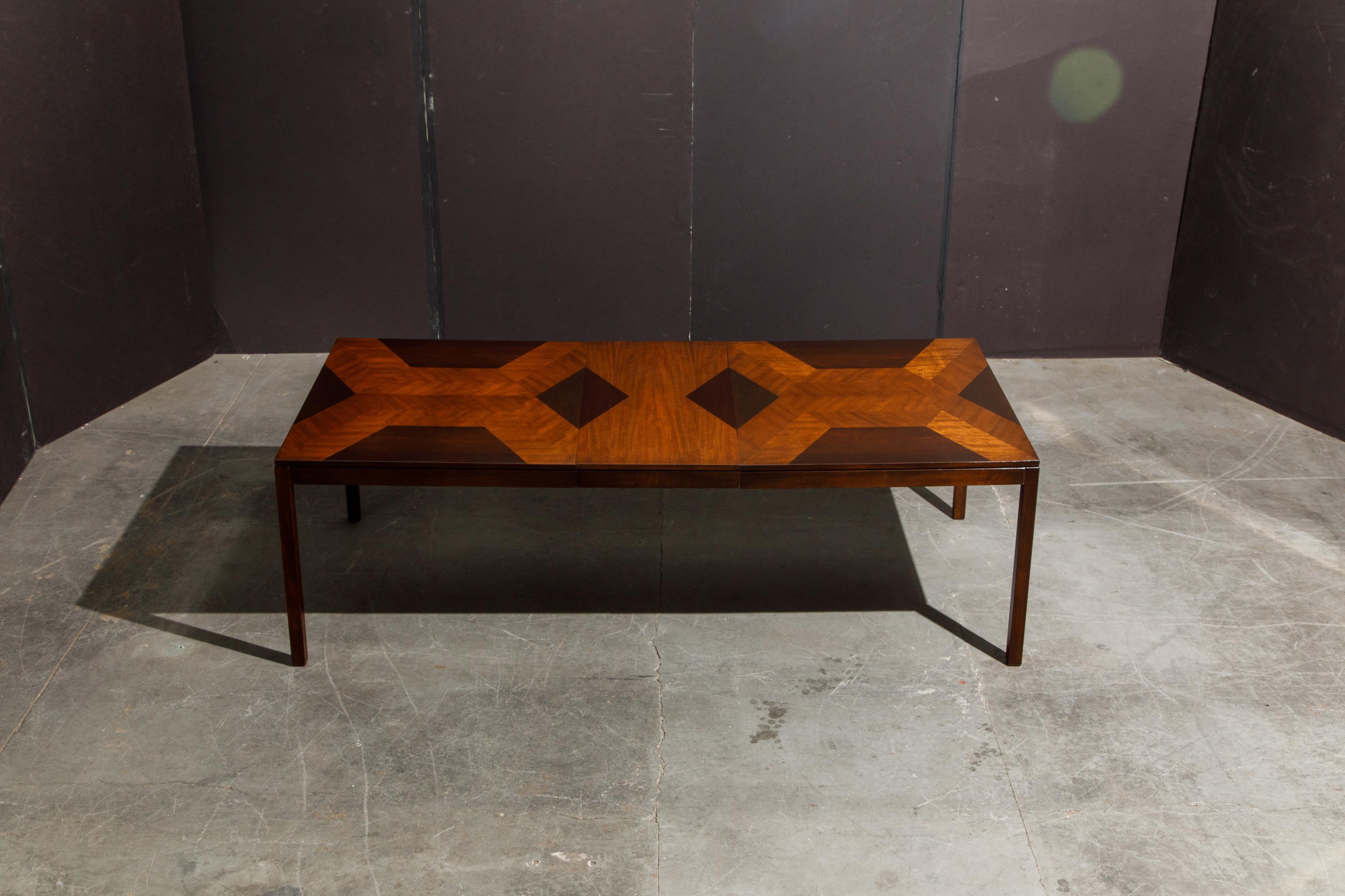 Exotic Mixed Woods Dining Table by Milo Baughman for Directional, circa 1970 12
