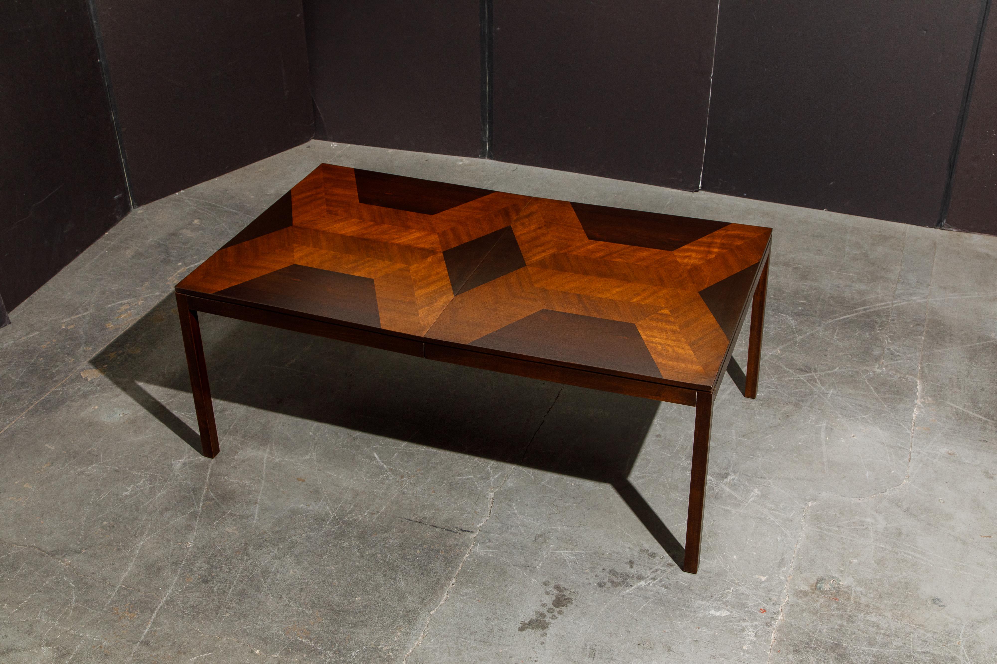 Exotic Mixed Woods Dining Table by Milo Baughman for Directional, circa 1970 14