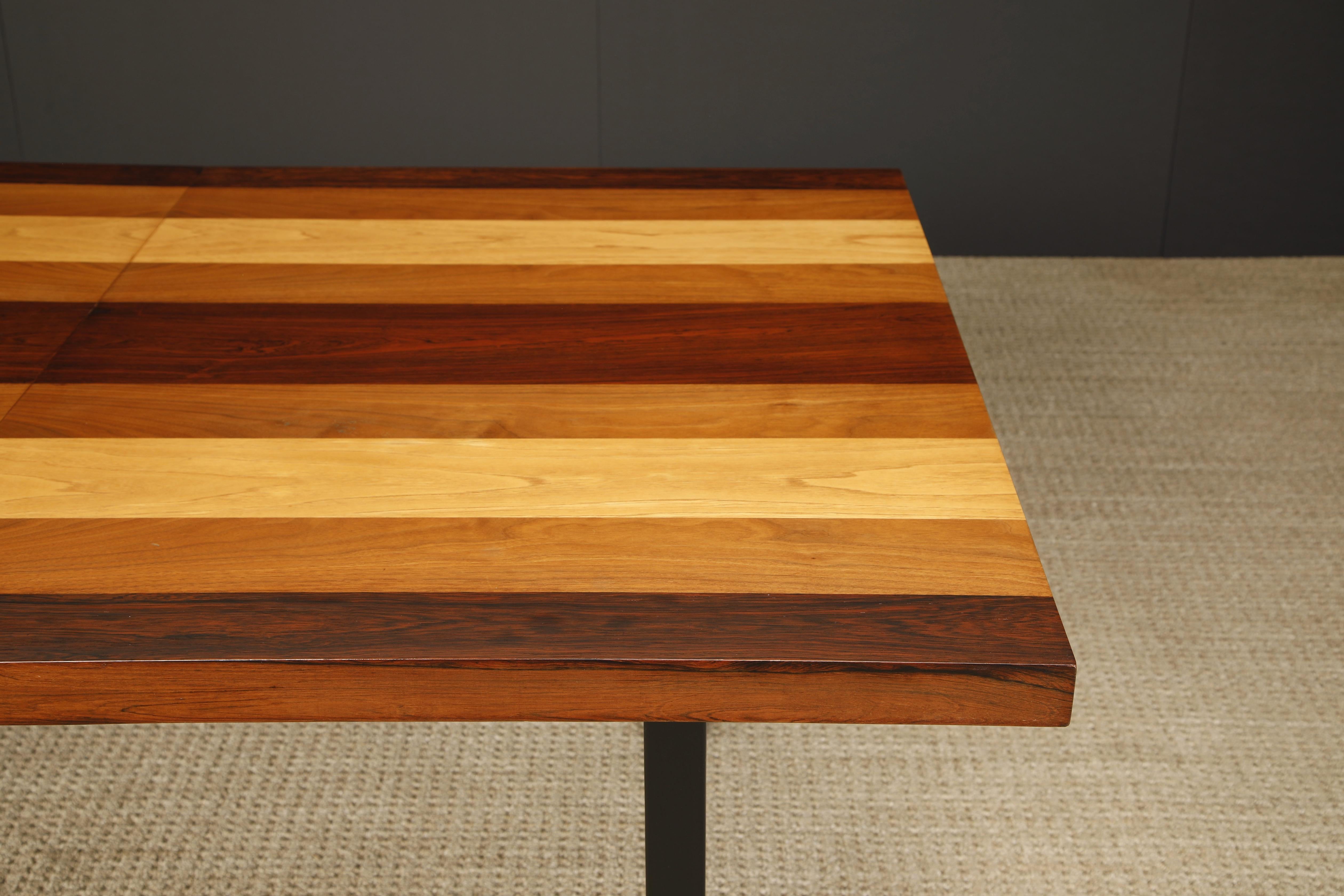Exotic Mixed Woods Dining Table by Milo Baughman for Directional, 1960s For Sale 5