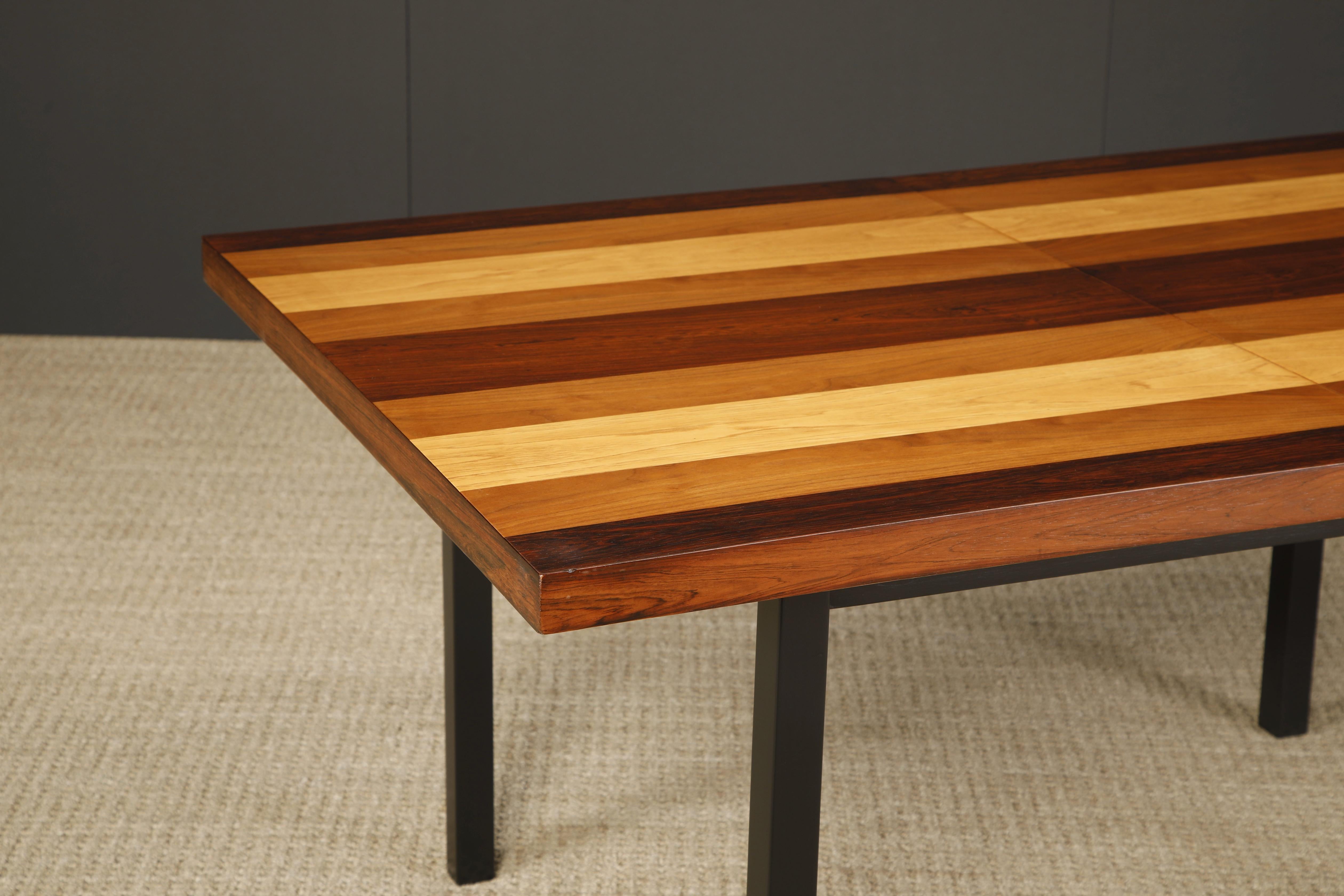 Exotic Mixed Woods Dining Table by Milo Baughman for Directional, 1960s For Sale 6