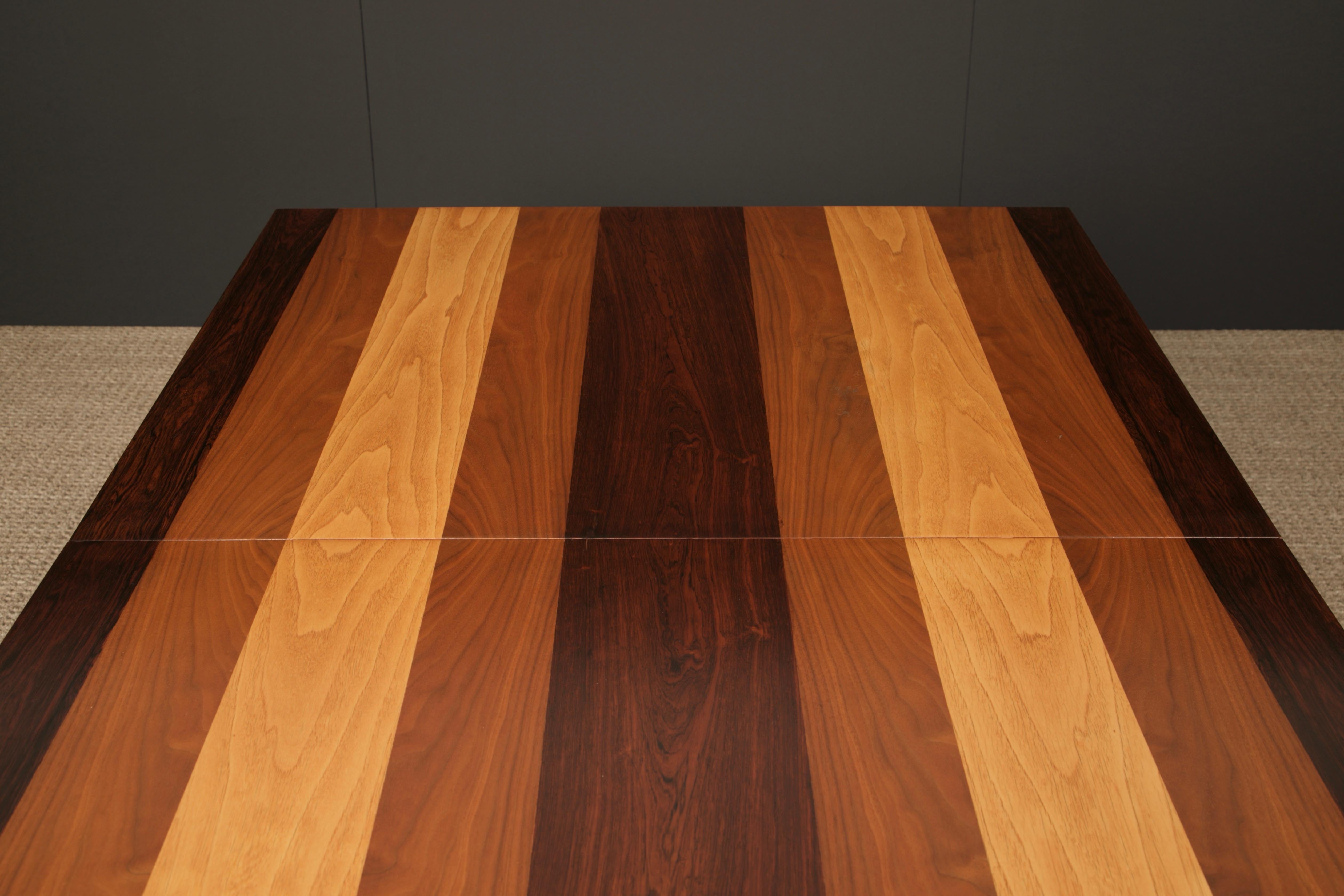 Exotic Mixed Woods Dining Table by Milo Baughman for Directional, 1960s For Sale 8