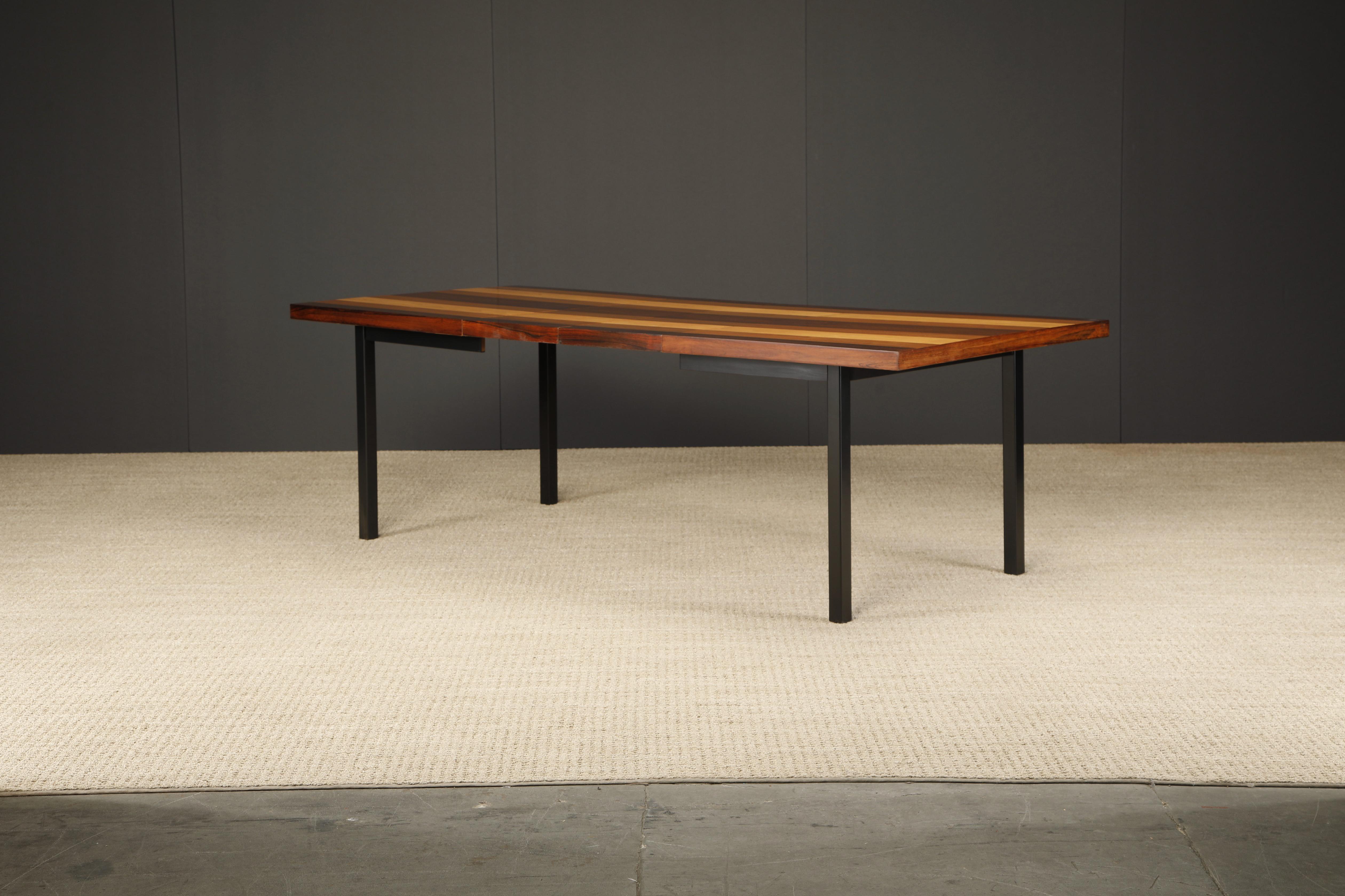 Exotic Mixed Woods Dining Table by Milo Baughman for Directional, 1960s For Sale 11
