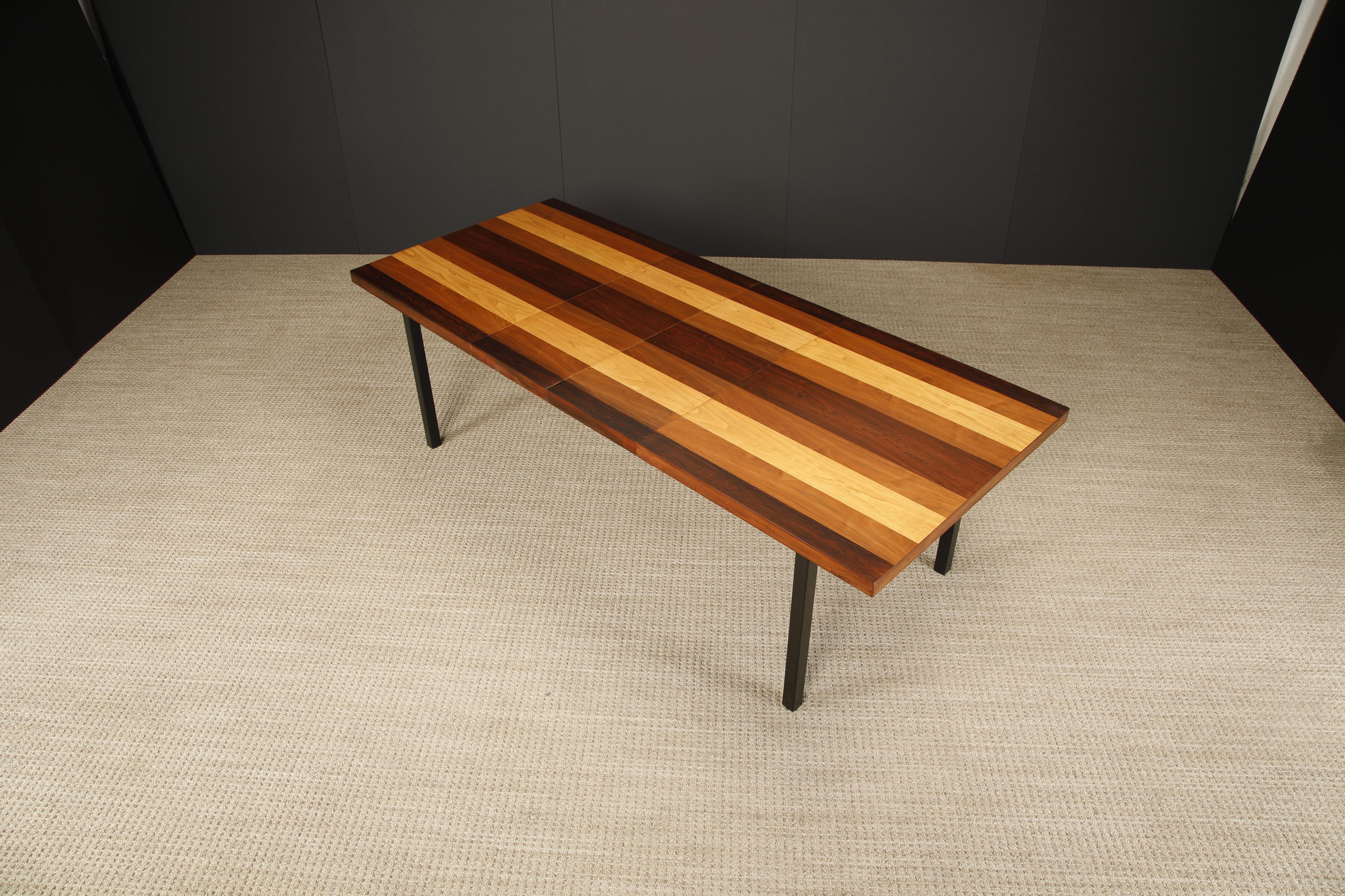 Exotic Mixed Woods Dining Table by Milo Baughman for Directional, 1960s For Sale 12