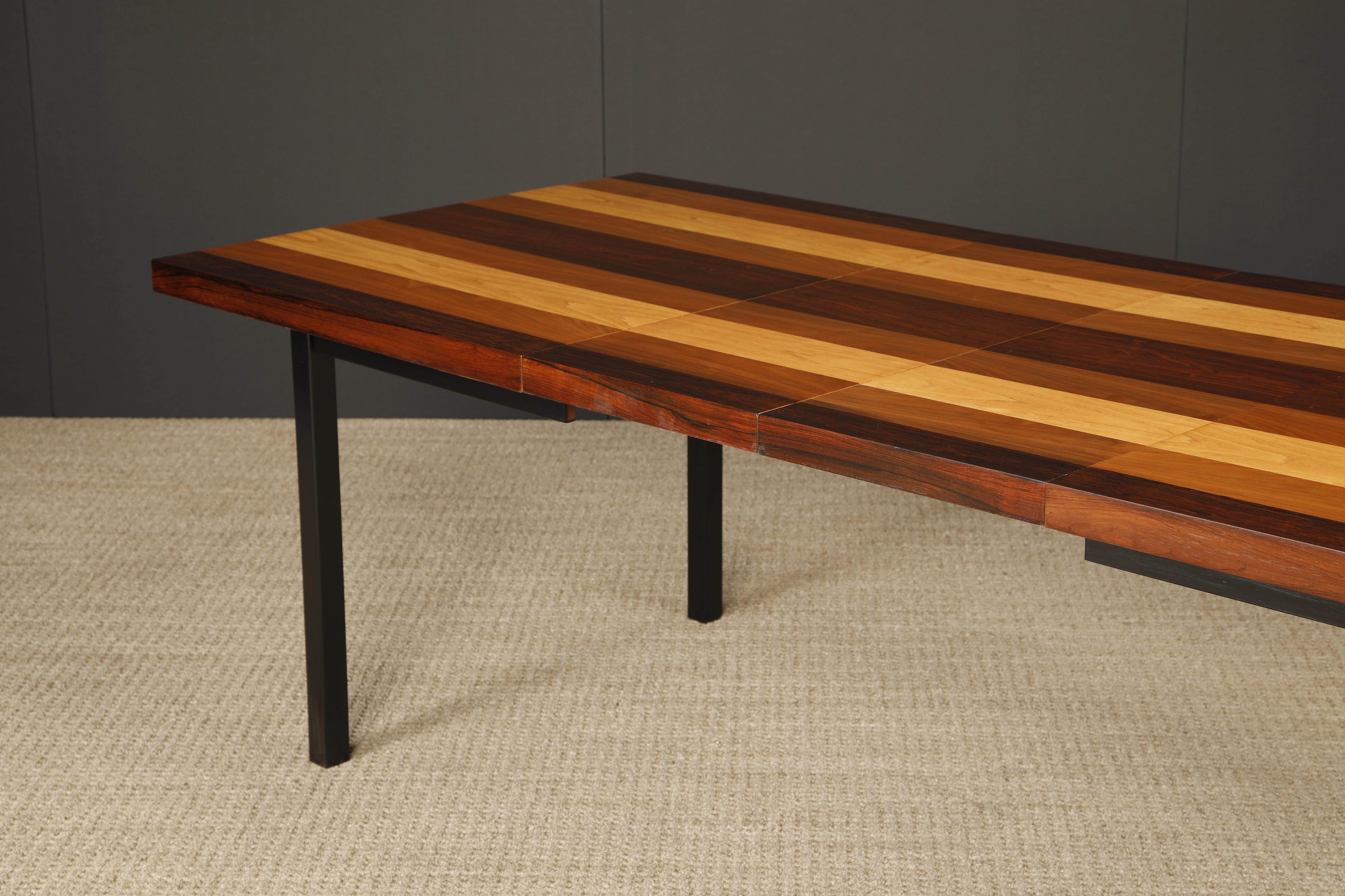 Exotic Mixed Woods Dining Table by Milo Baughman for Directional, 1960s For Sale 13