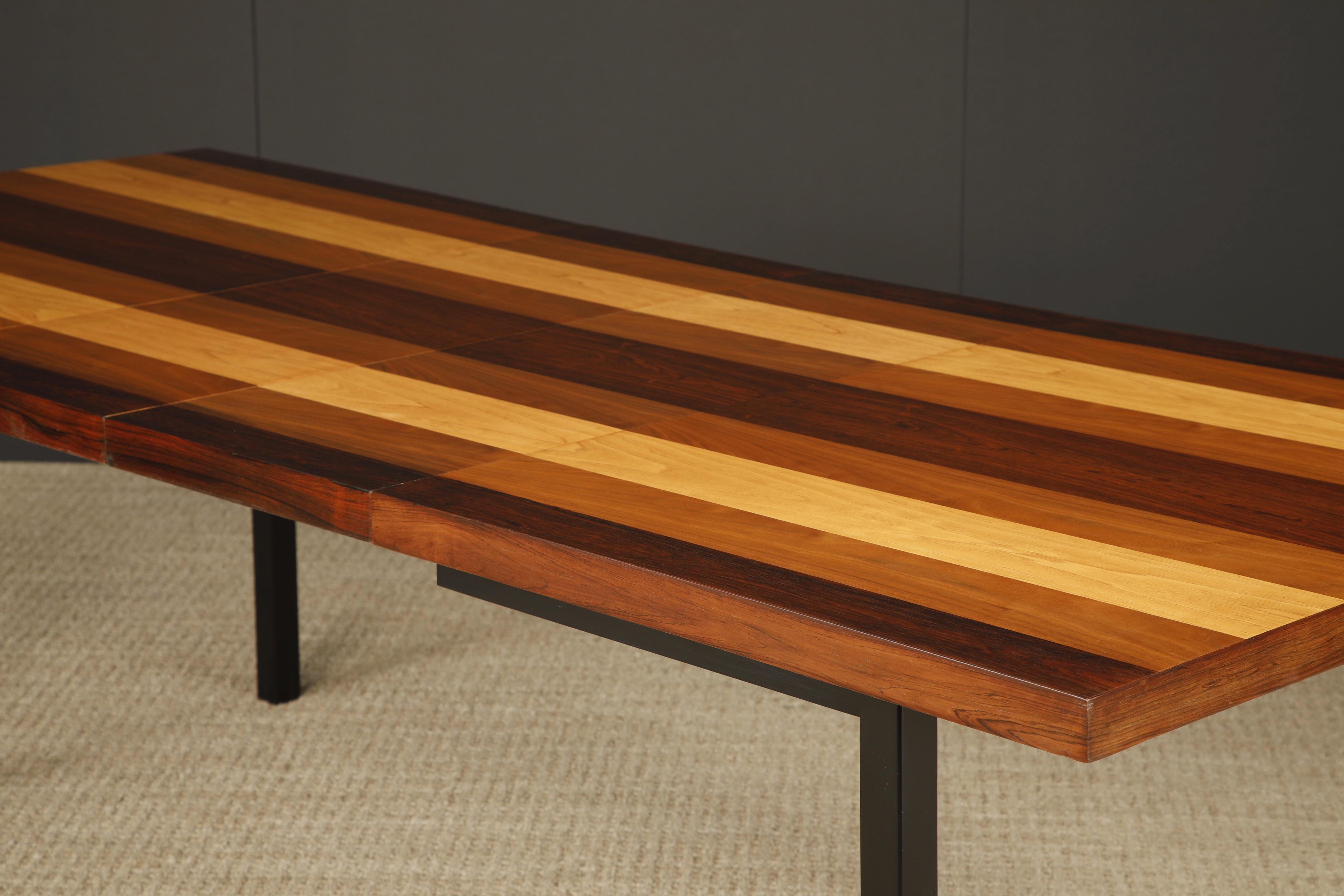 Exotic Mixed Woods Dining Table by Milo Baughman for Directional, 1960s For Sale 14