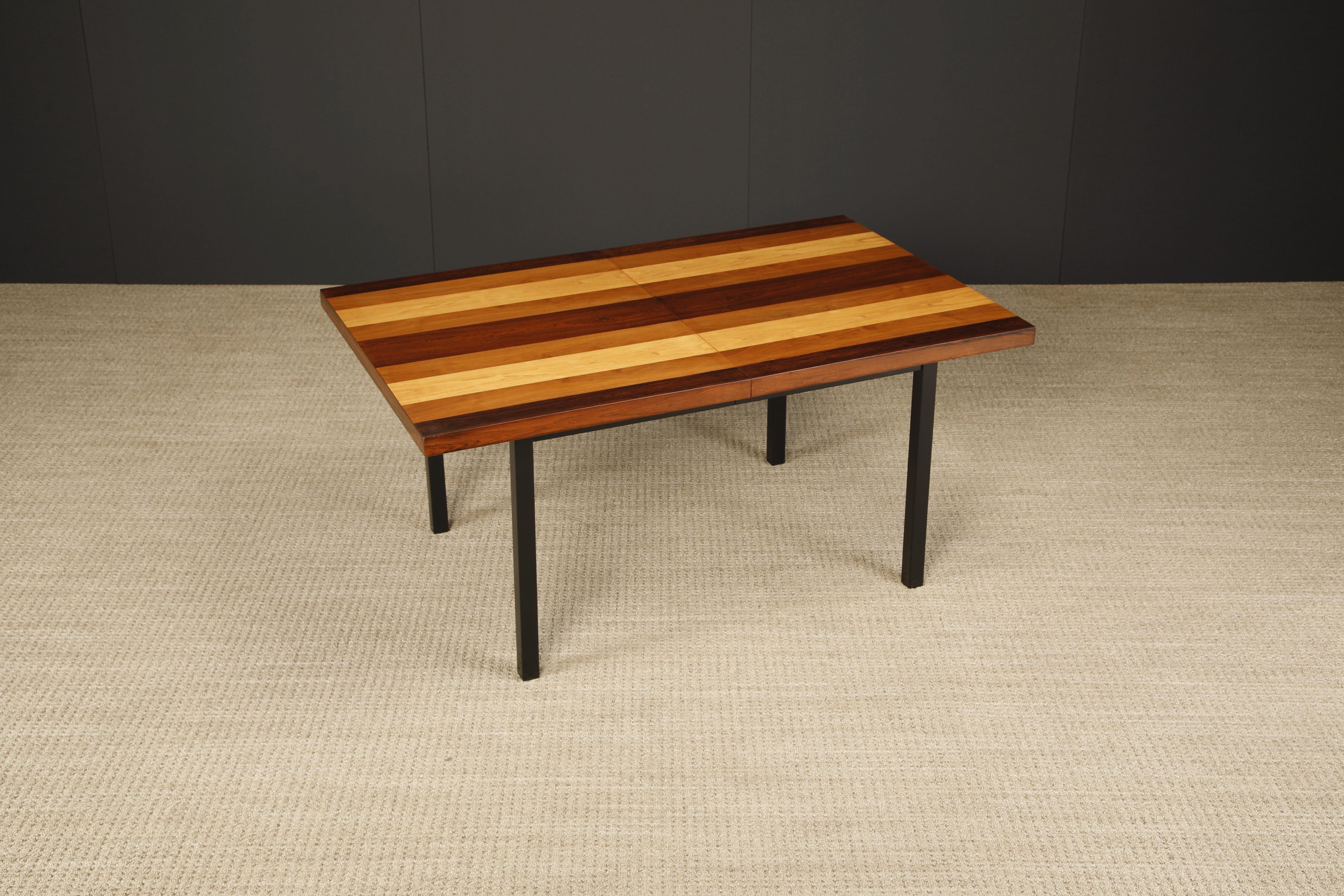 American Exotic Mixed Woods Dining Table by Milo Baughman for Directional, 1960s For Sale