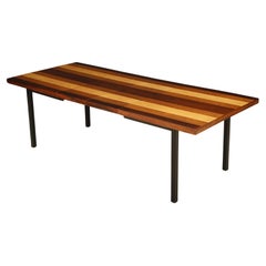 Table de salle à manger exotique en bois mixtes de Milo Baughman pour Directional, années 1960