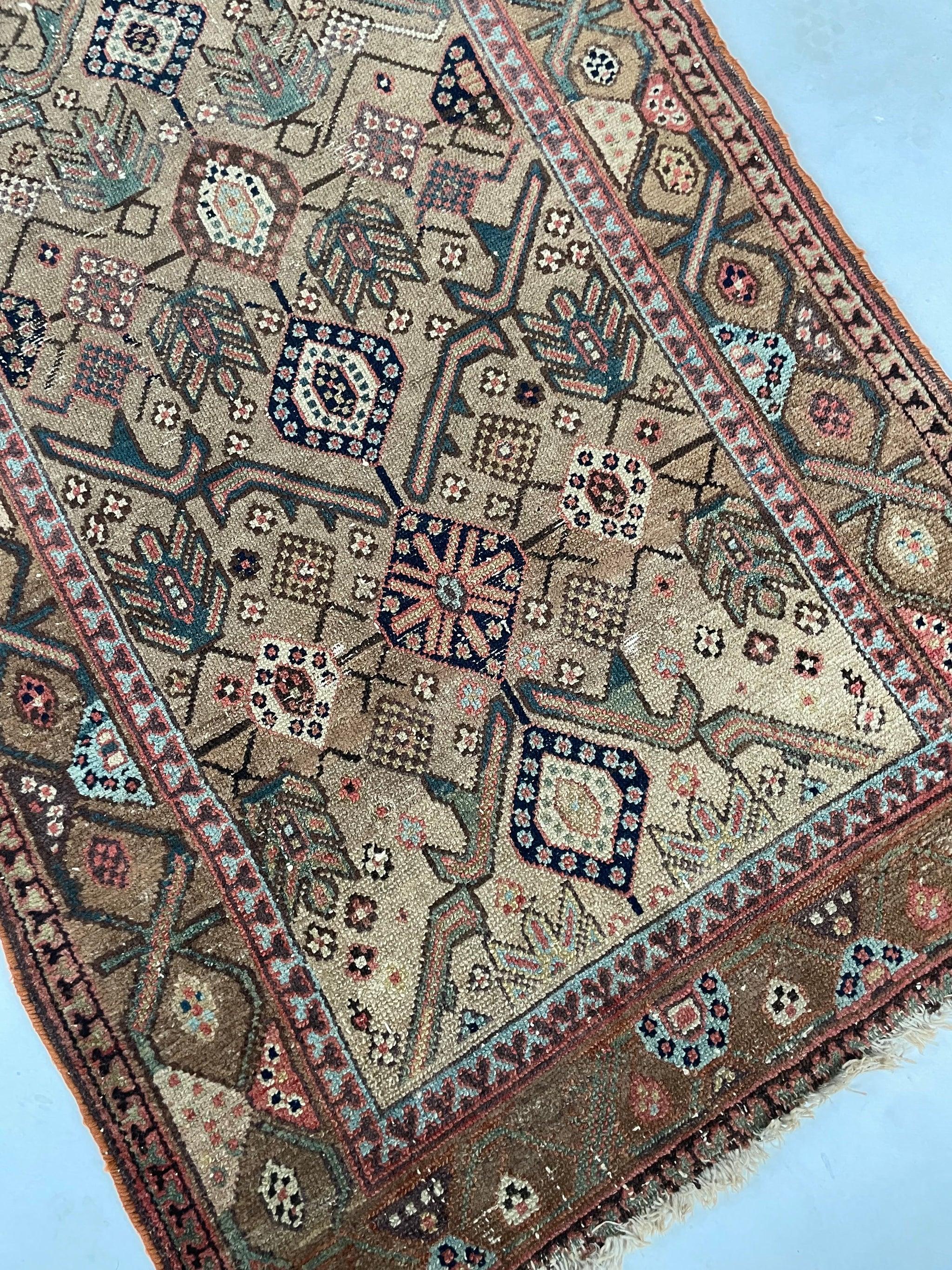 Exotic Mystical Village Runner, c.1920's In Good Condition In Milwaukee, WI
