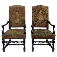 Exótica Pareja de Sillones Estilo Luis XIII - Circa 1890-1900