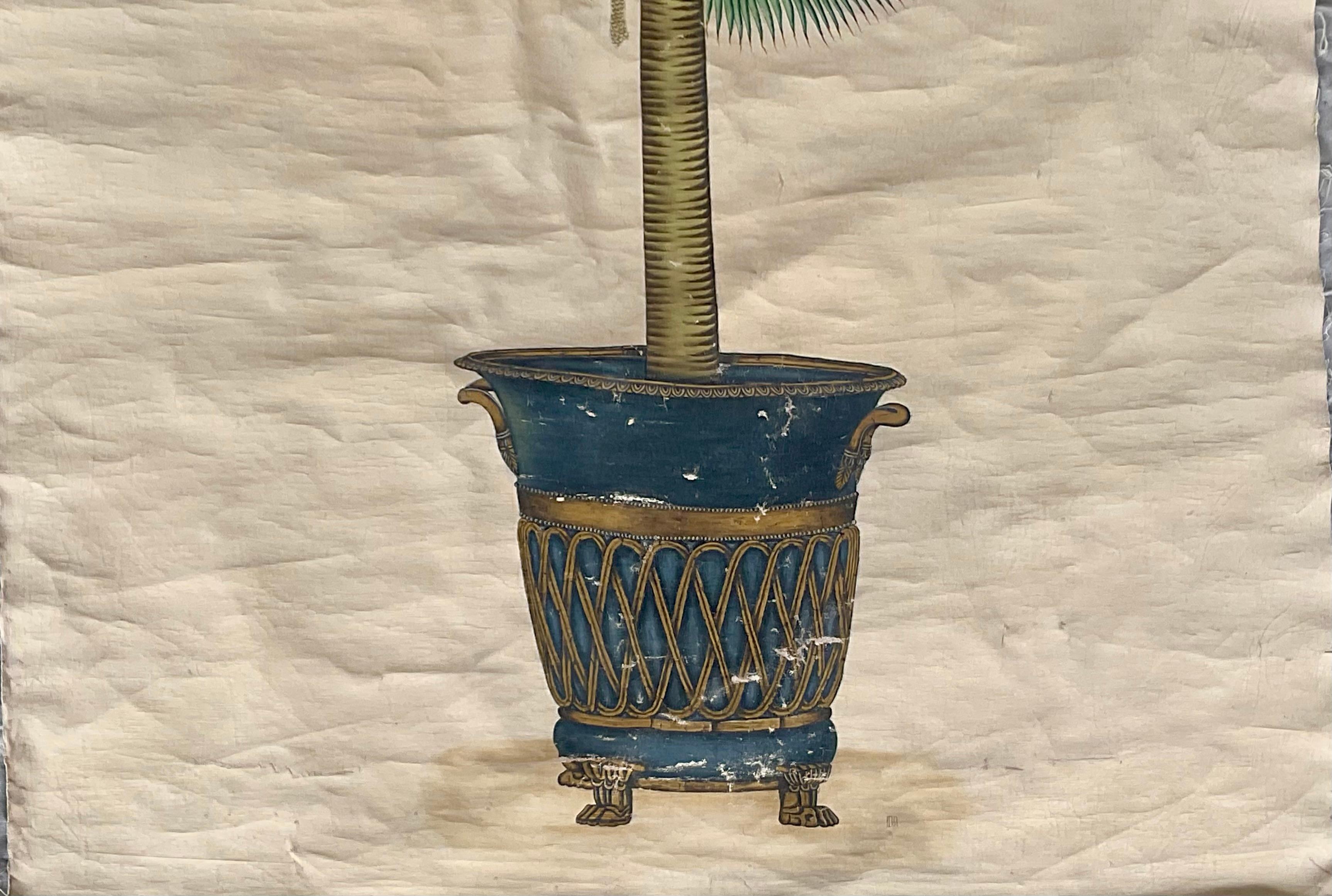 Quadri con palme esotiche in urne, set di due grandi dimensioni In condizioni buone in vendita a Bradenton, FL