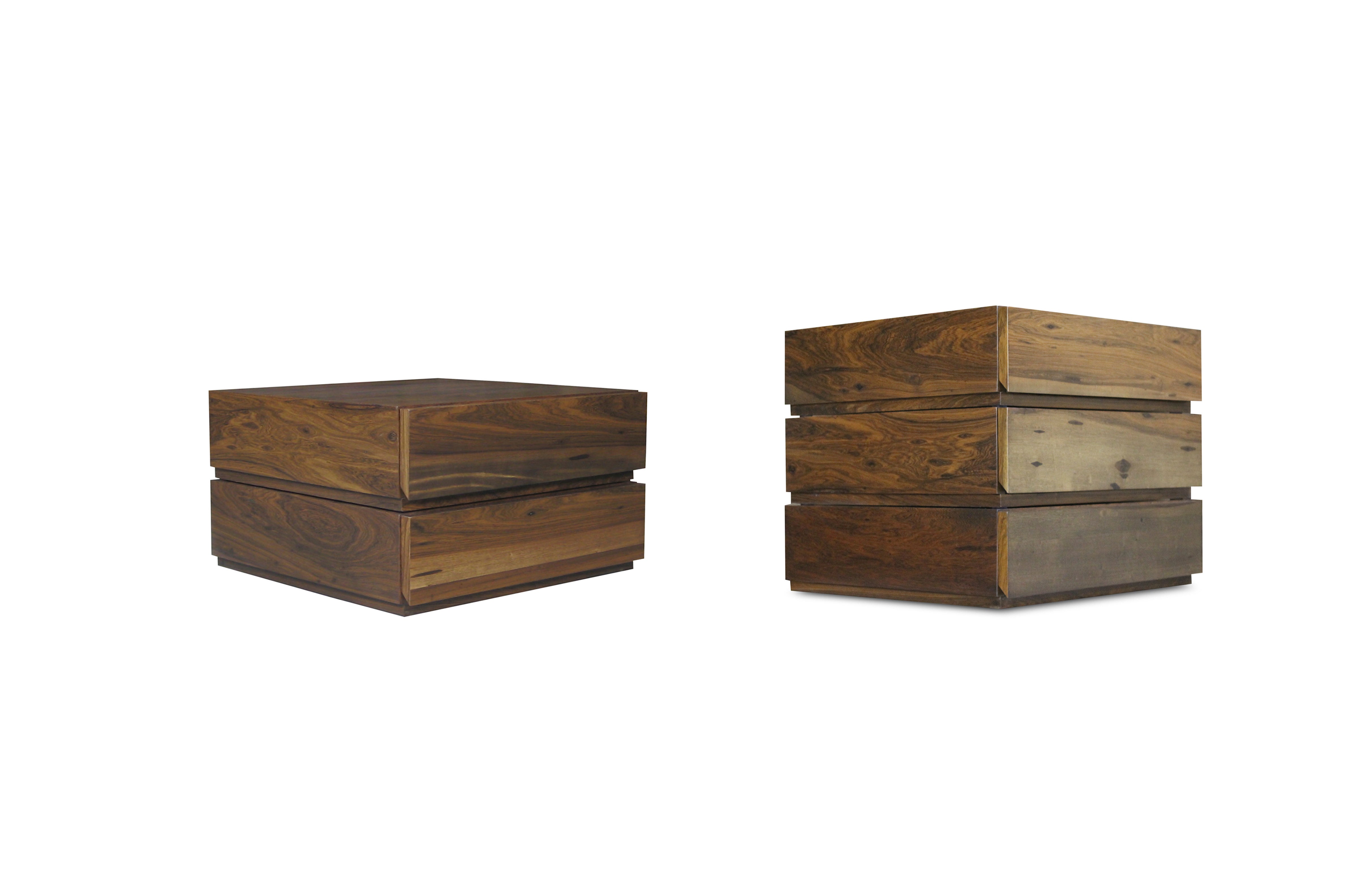 Exotic Solid Wood Modern Minimal Modular Drawer Units from Costantini, Baccello For Sale