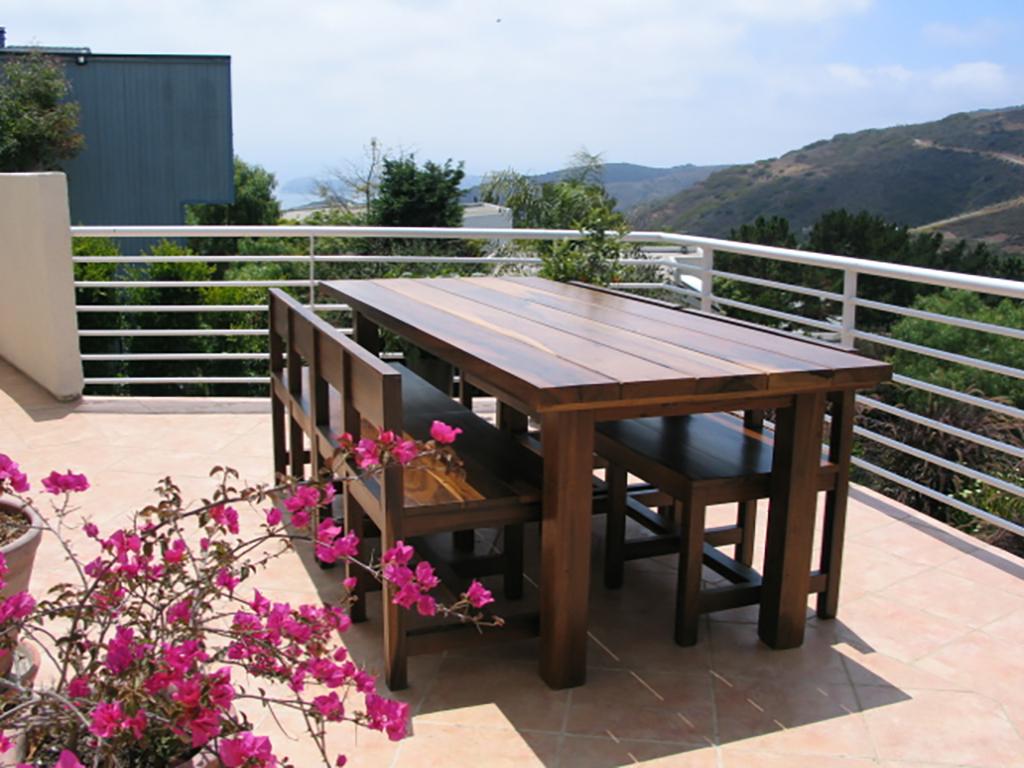 Argentine Exotic Solid Wood Modern Outdoor Dining Table from Costantini, Serrano For Sale