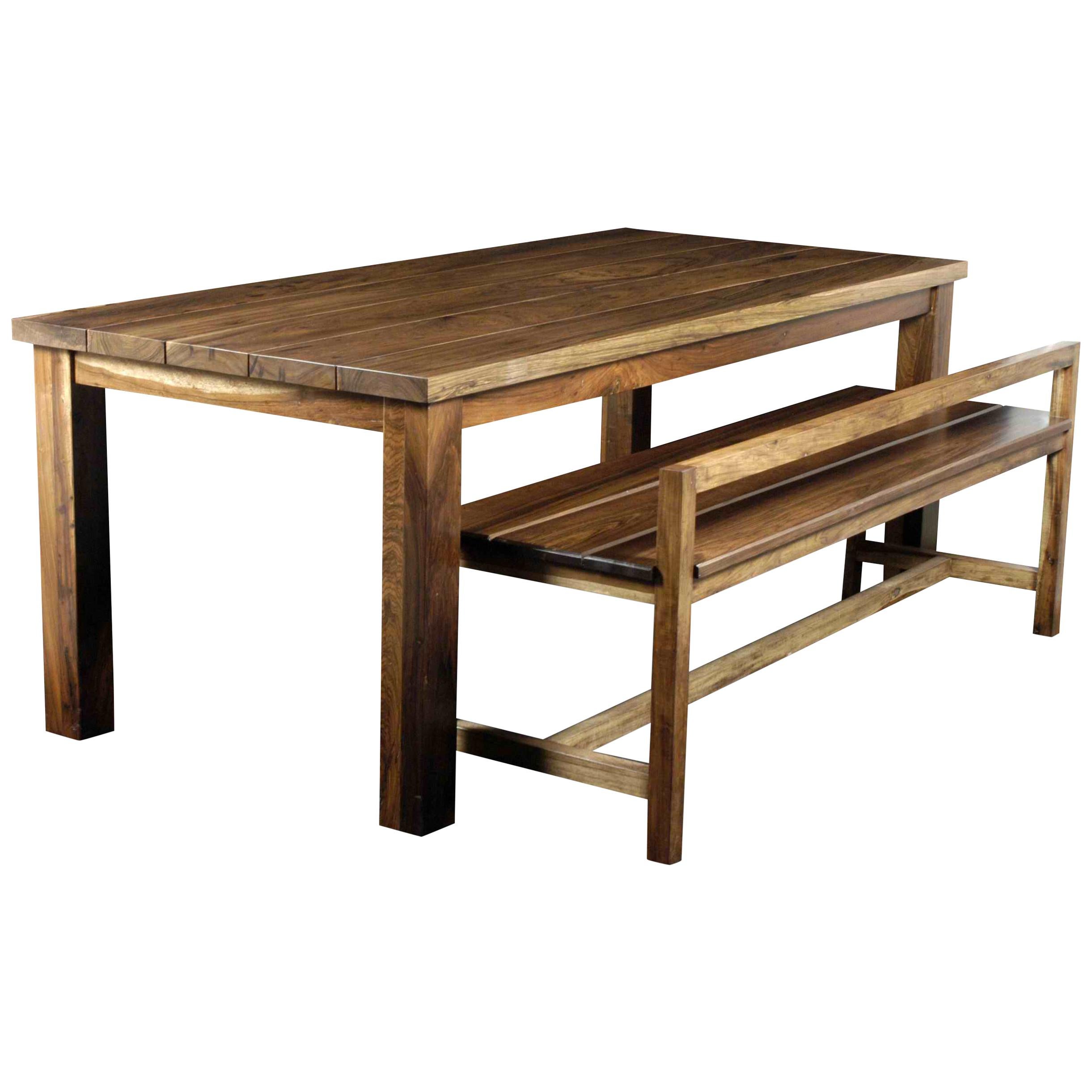 Table de salle à manger d'extérieur en bois massif exotique de Costantini, Serrano