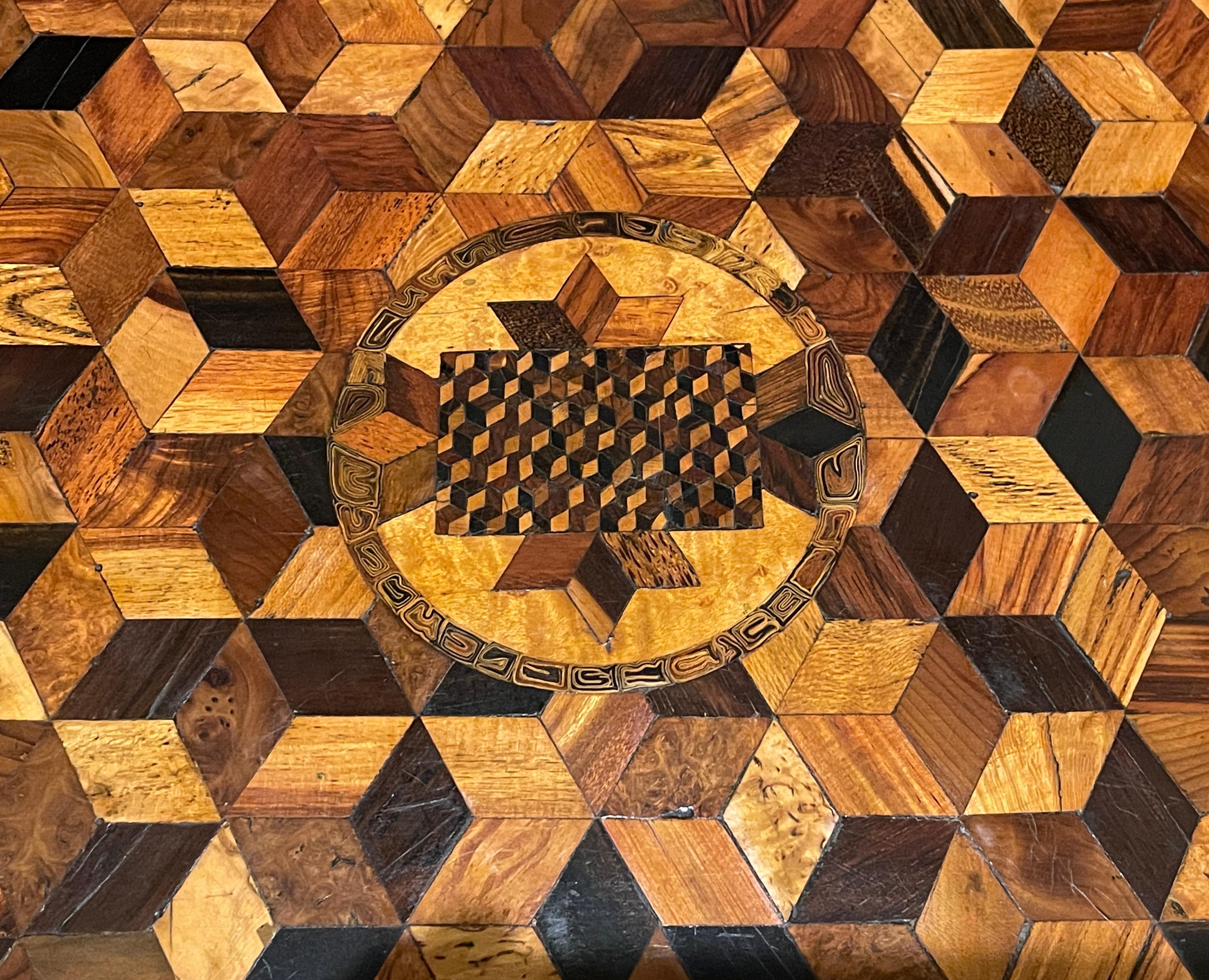 Exotic Specimen Wood Parquetry Table In Good Condition In Norwood, NJ