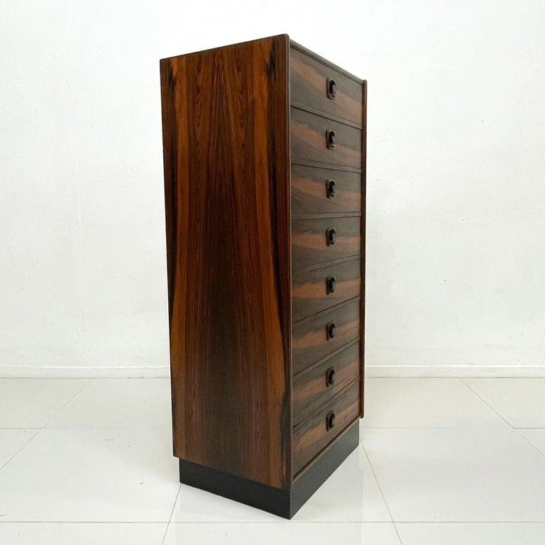 Exotic Tall Eight Drawer Wardrobe Chest in Brazilian Rosewood, Sweden, 1970s 3