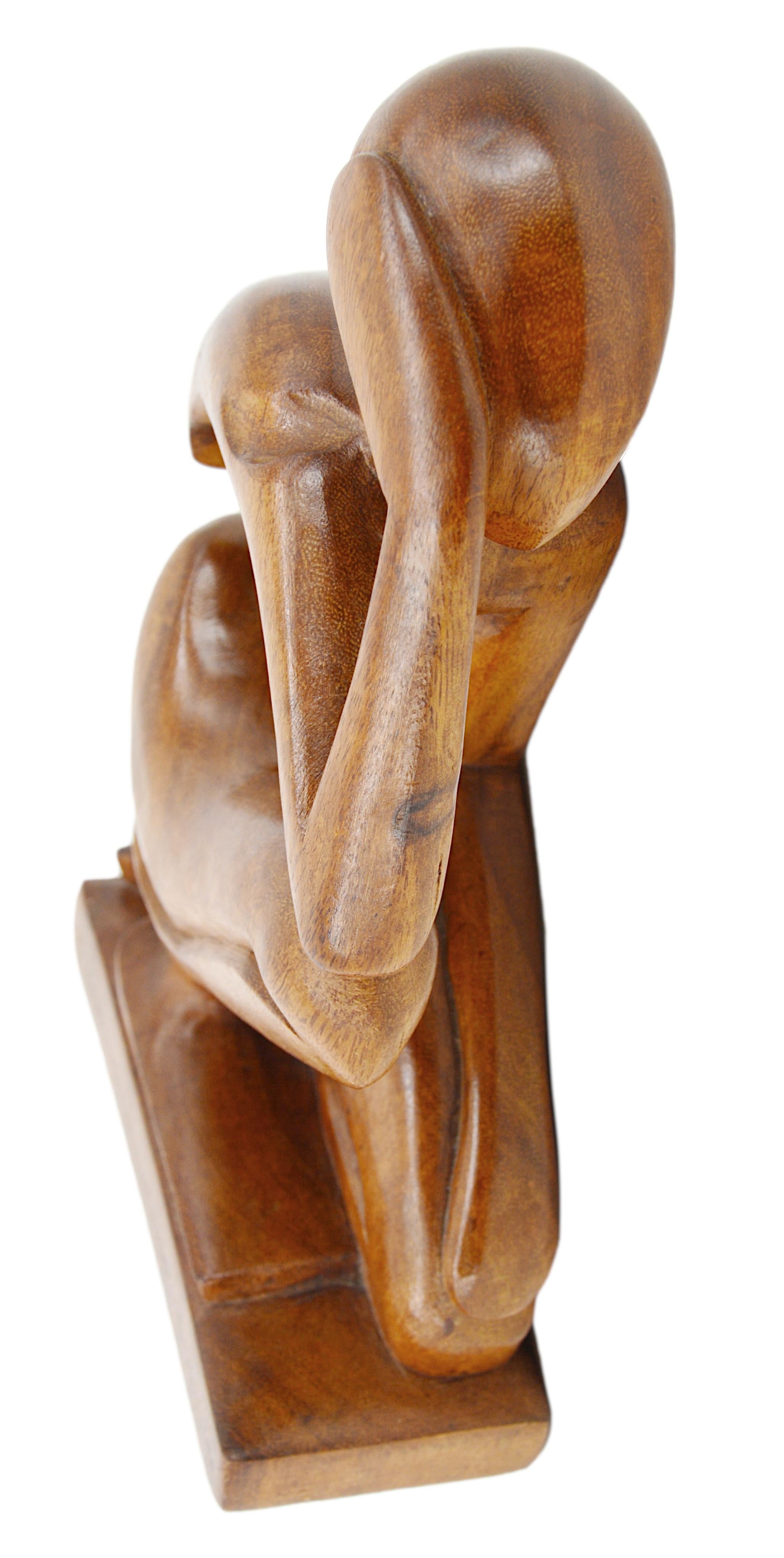 20th Century Exotic Thinker Man Sculpture, 1950-1970 For Sale