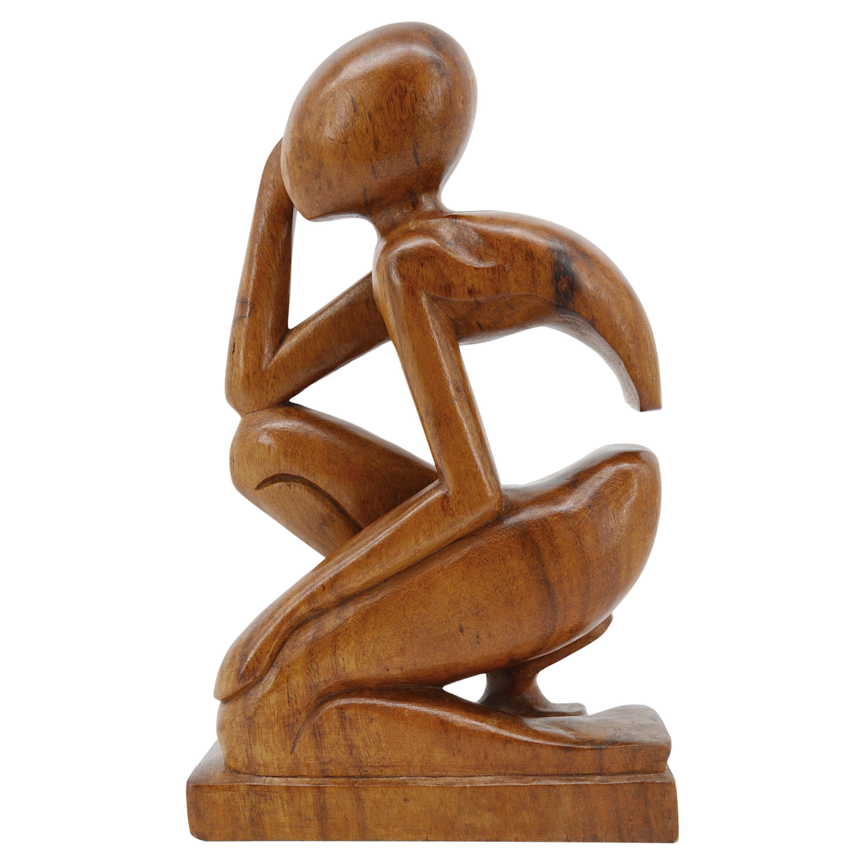 Exotic Thinker Man Sculpture, 1950-1970