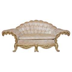 Venetian Fantasy Carved and Painted Sofa 