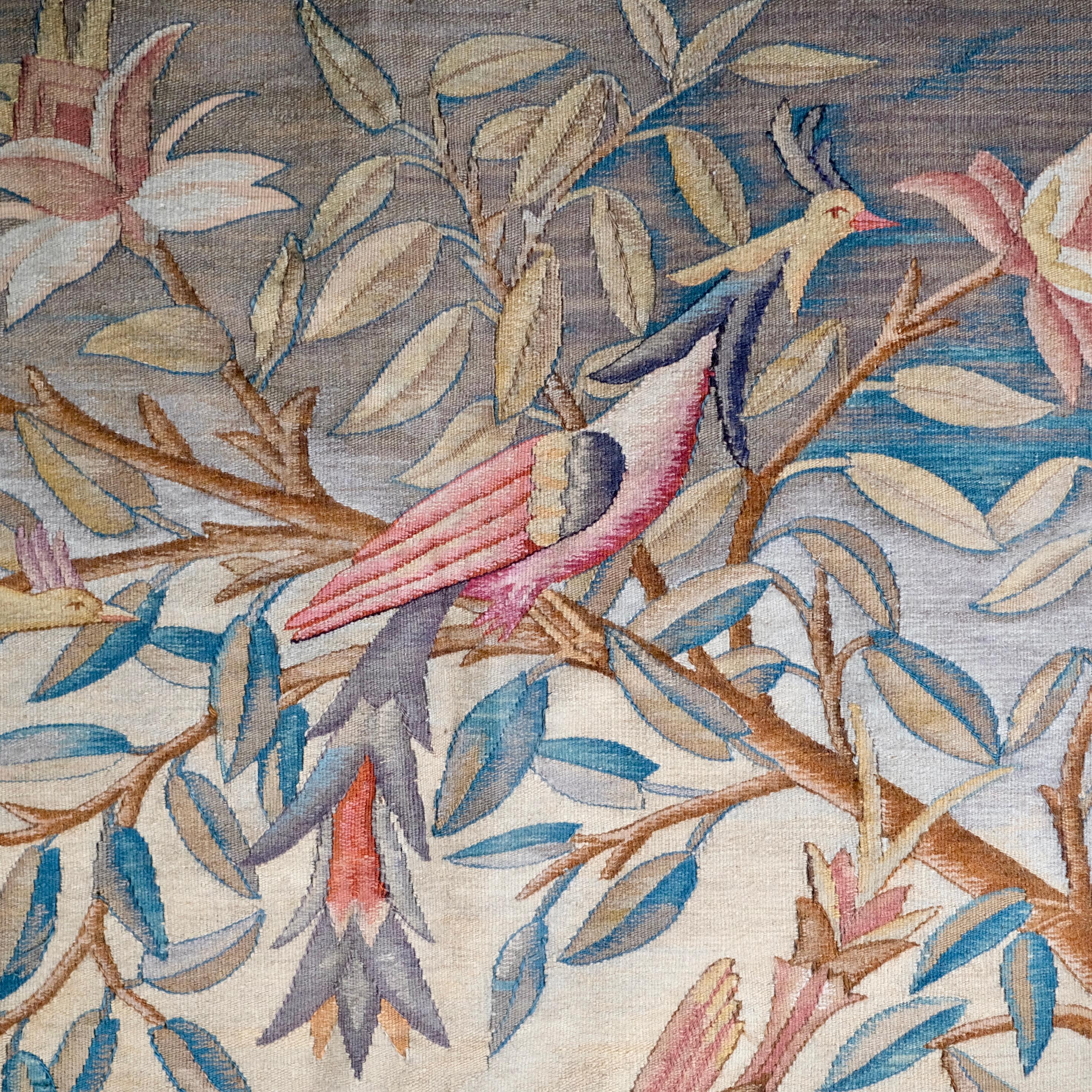 Exotic verdure or chinoiserie tapestry from Aubusson, end of 19th-20th century 3