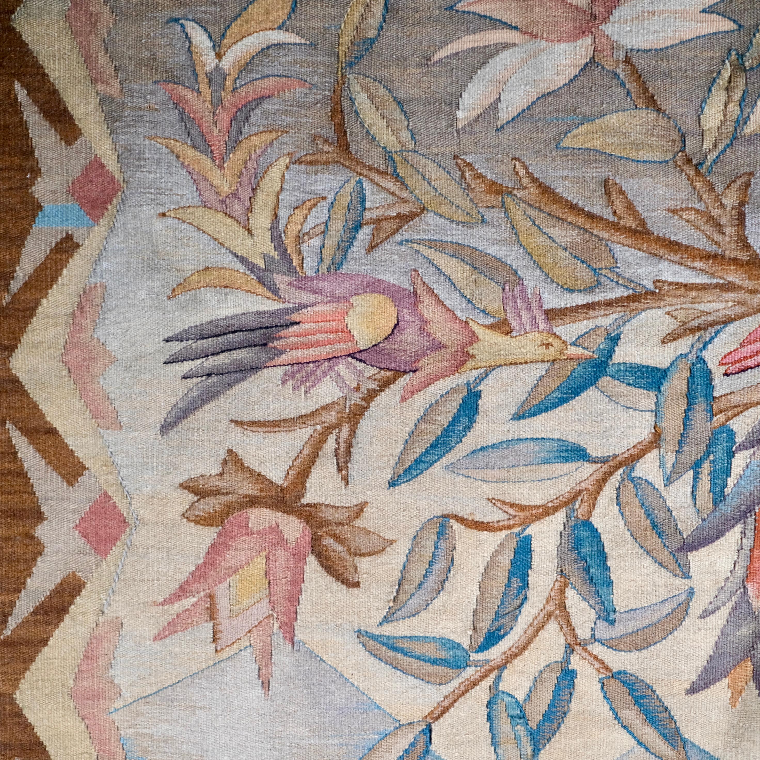 Exotic verdure or chinoiserie tapestry from Aubusson, end of 19th-20th century 4
