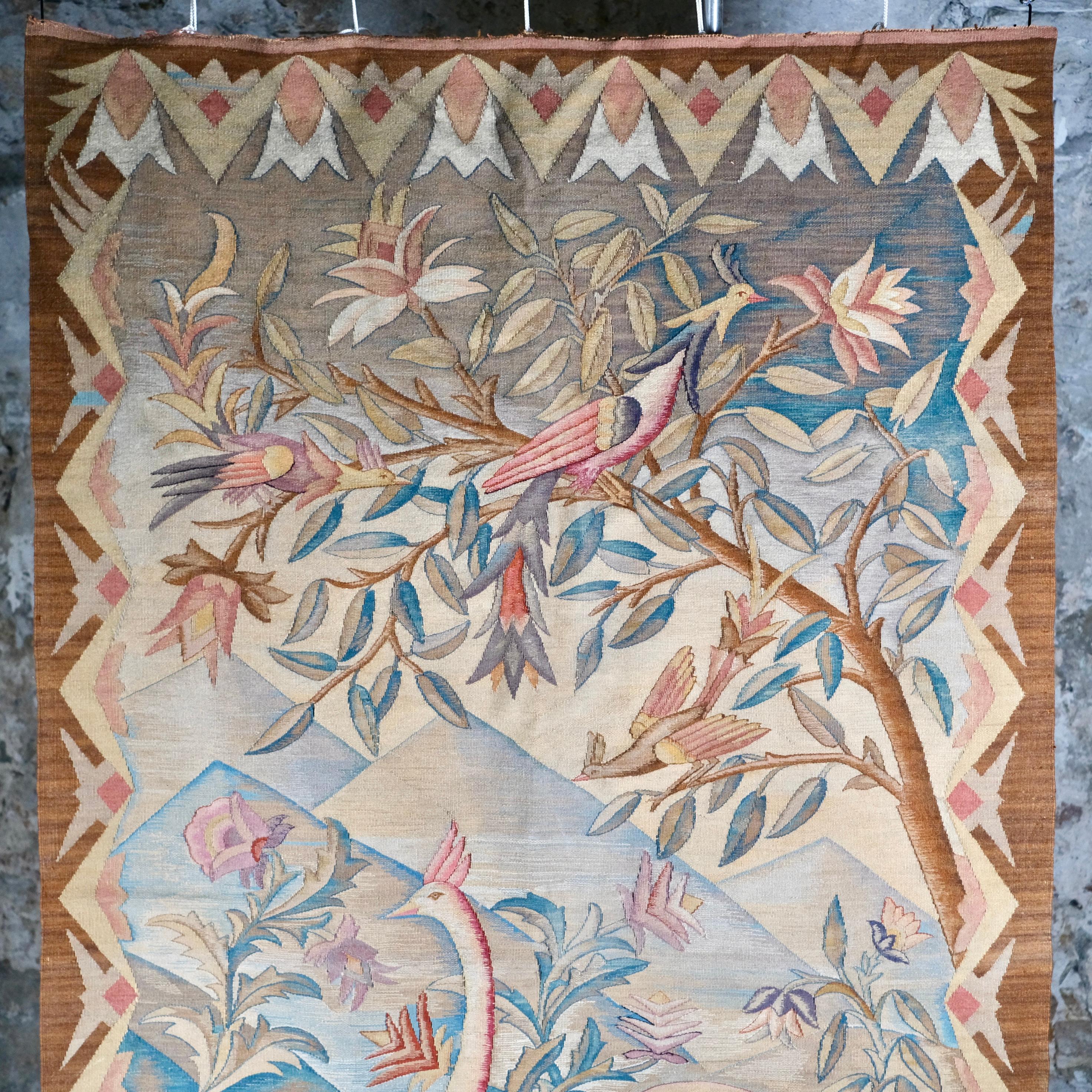 French Exotic verdure or chinoiserie tapestry from Aubusson, end of 19th-20th century
