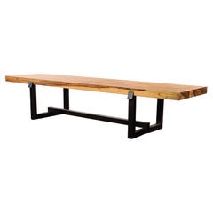 Exotic Wood and Blackened Steel Bench / Table from Costantini, Donato 'in Stock'