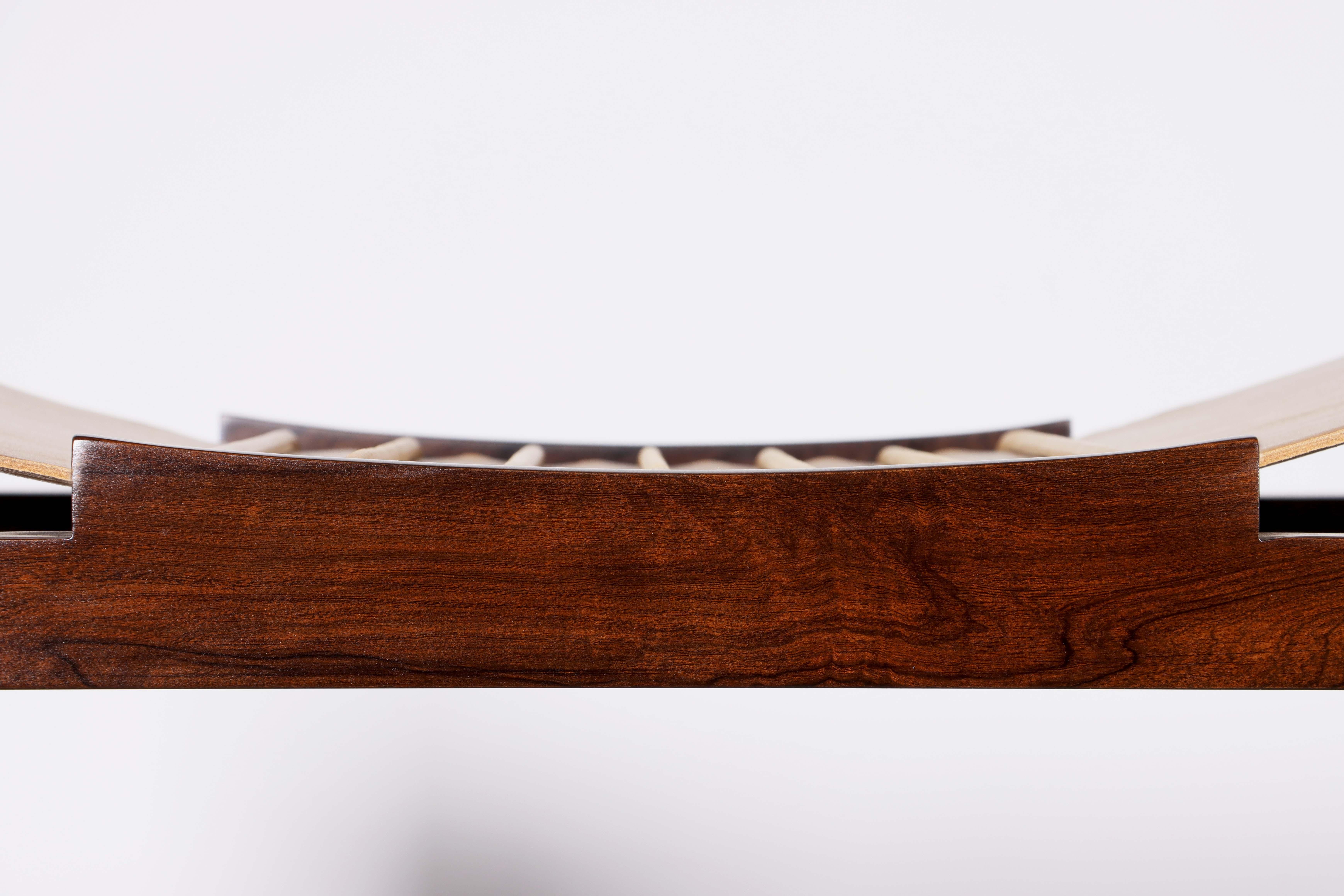 Hocker aus exotischem Holz und Leder aus Argentinischem Palisanderholz von Costantini Design, Luzio im Angebot 9