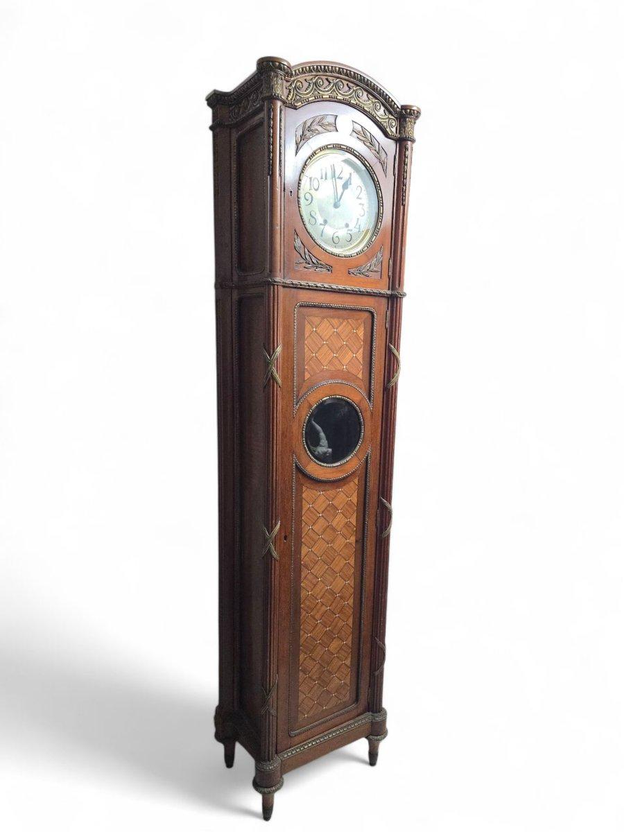 Other Exotic Wood and Mother-of-Pearl Inlay Longcase Clock – 20th Century For Sale