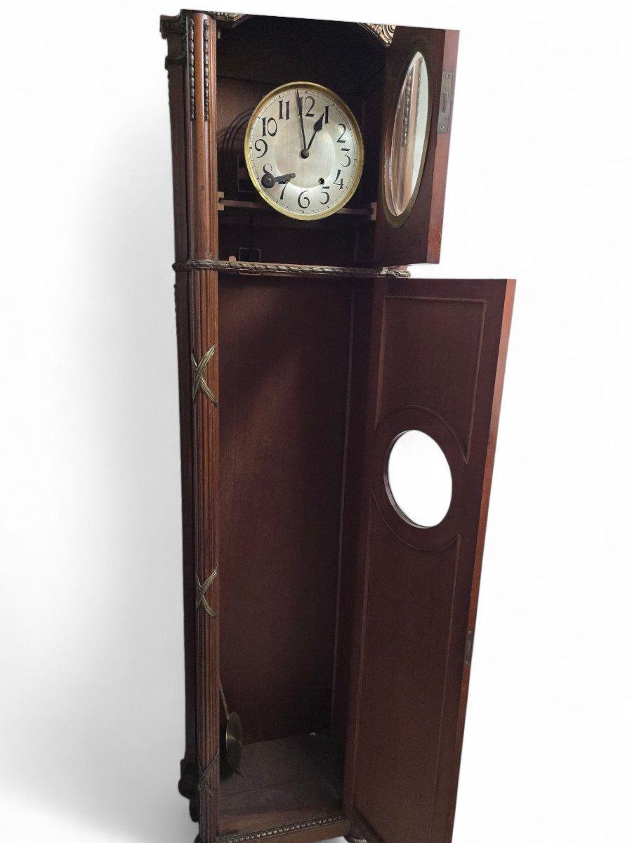 Exotic Wood and Mother-of-Pearl Inlay Longcase Clock – 20th Century For Sale 2