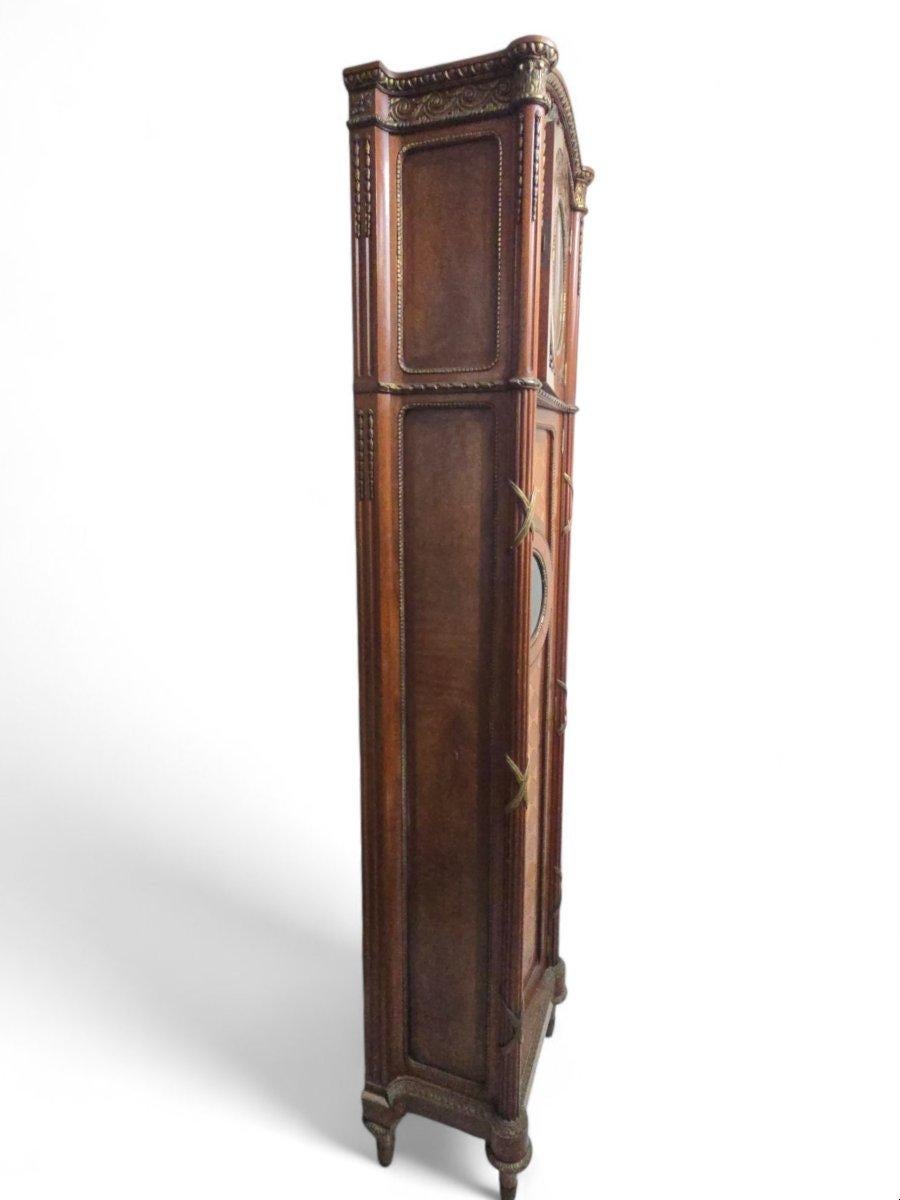 Exotic Wood and Mother-of-Pearl Inlay Longcase Clock – 20th Century For Sale 4