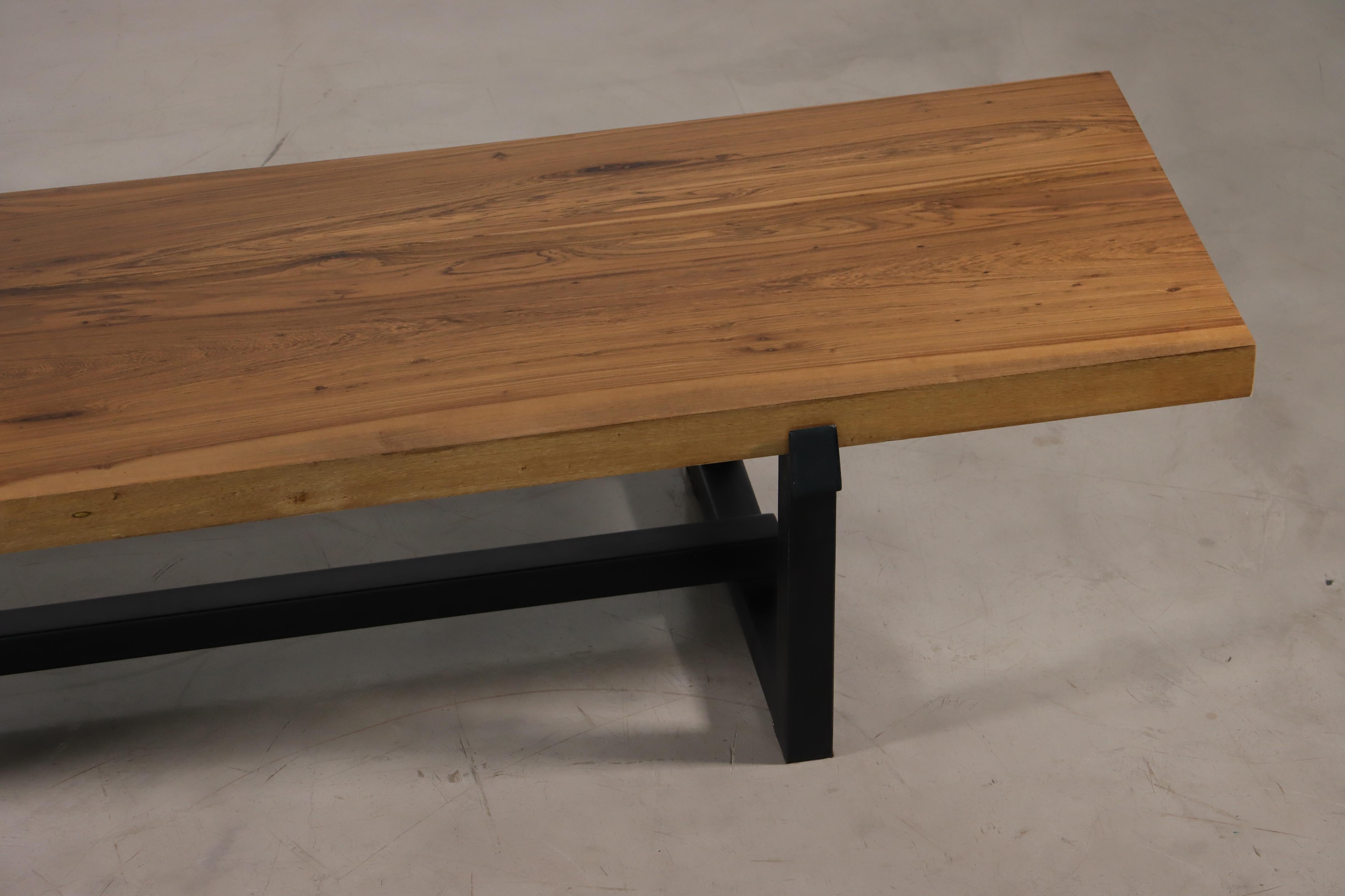 Exotic Wood and Steel Custom Bench from Costantini, Donato 'in Stock' For Sale 5