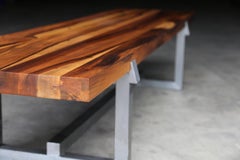 Exotic Wood and Steel Custom Bench from Costantini, Donato 'In Stock'
