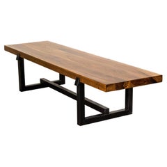 Exotic Wood Bench with Blackened Steel Frame by Costantini, Donato 'In Stock'