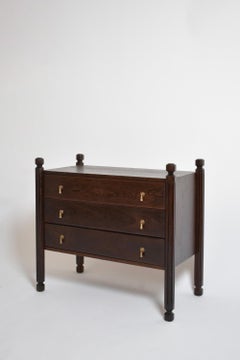 Exotic wood chest of drawers, 1960s.