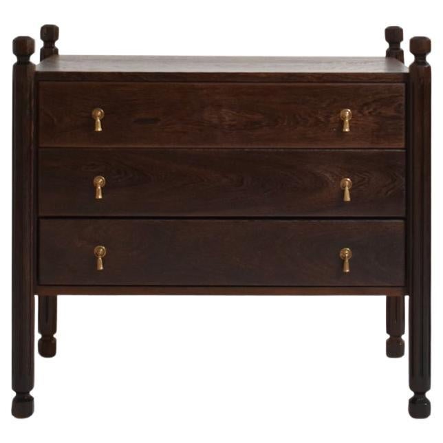 Exotic wood chest of drawers, 1960s. For Sale