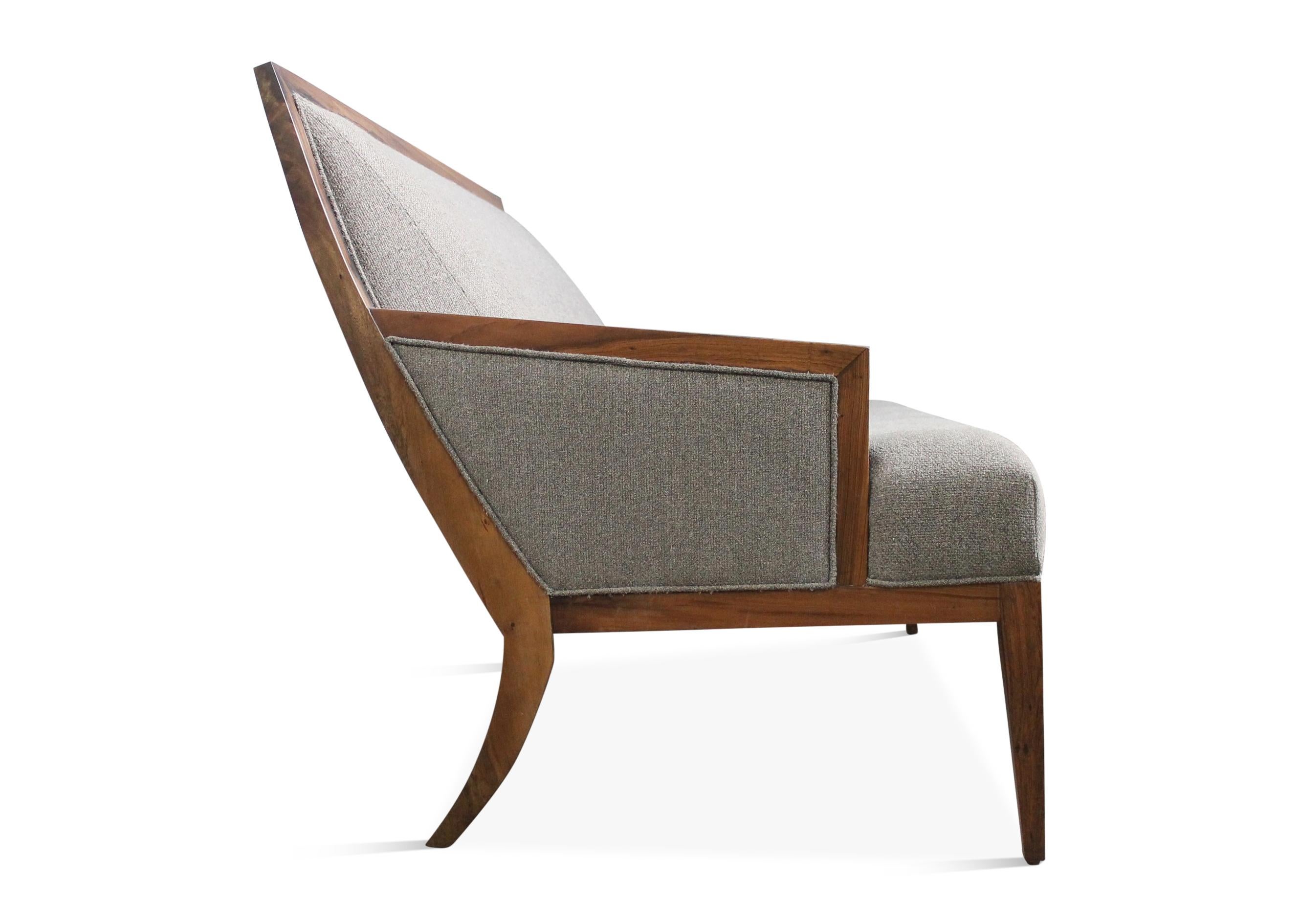 Modern Exotic Wood Contemporary Upholstered Settee from Costantini, Belgrano