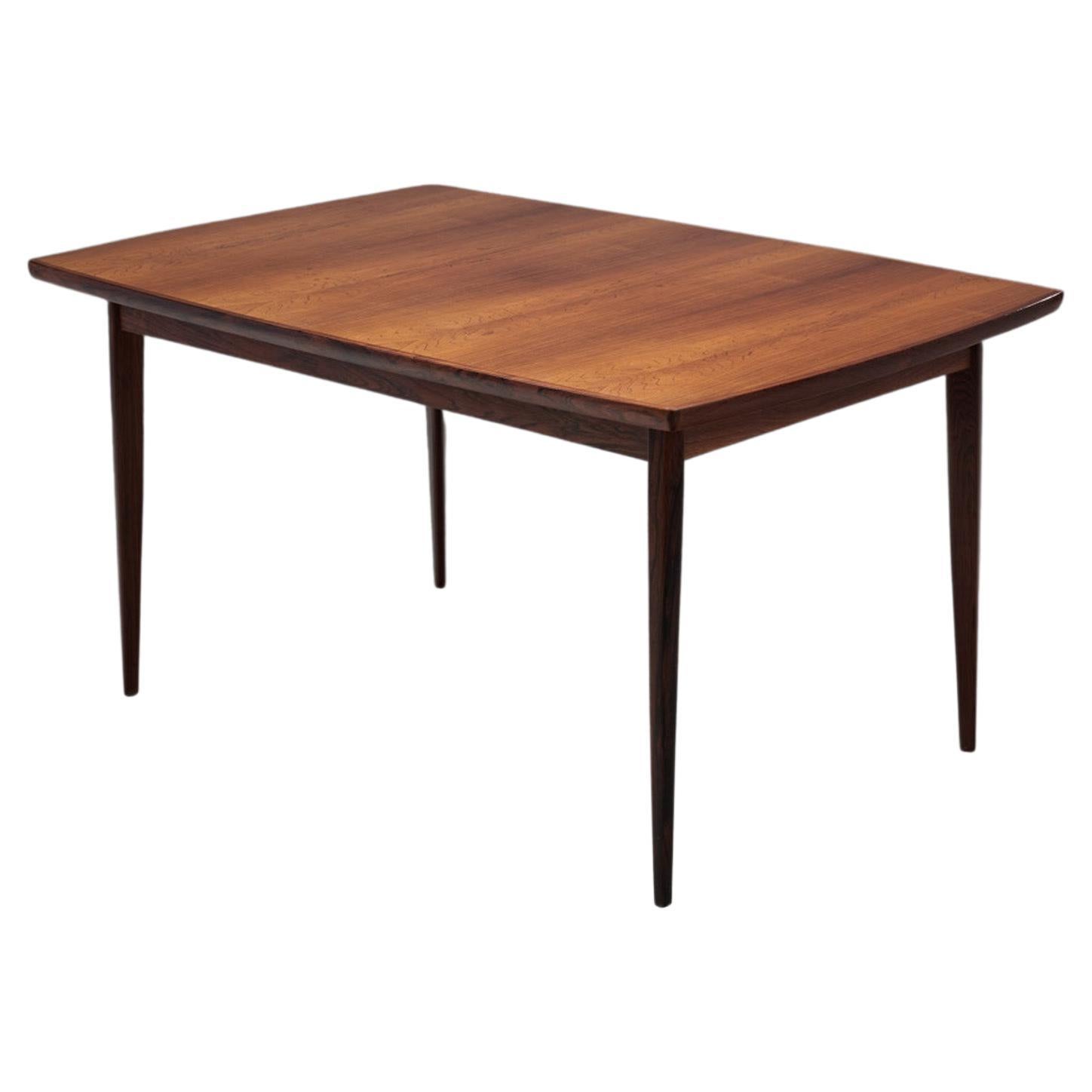 Exotic Wood Extendable Dining Table by Bernhard Pedersen & Søn, Denmark 1960s For Sale