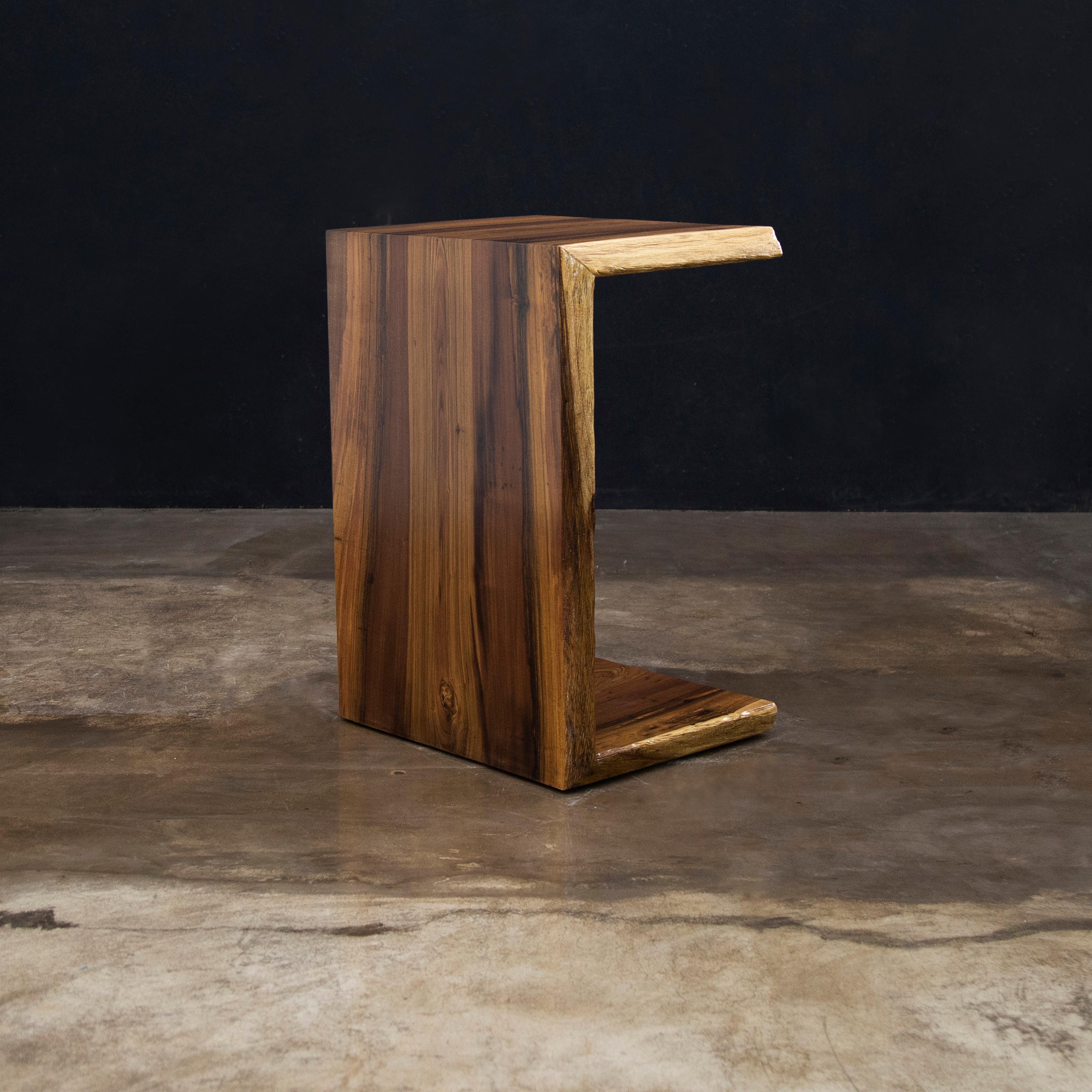 Exotic Wood Live-Edge Occasional Cantilevered Side Table from Costantini, Carlo For Sale 3