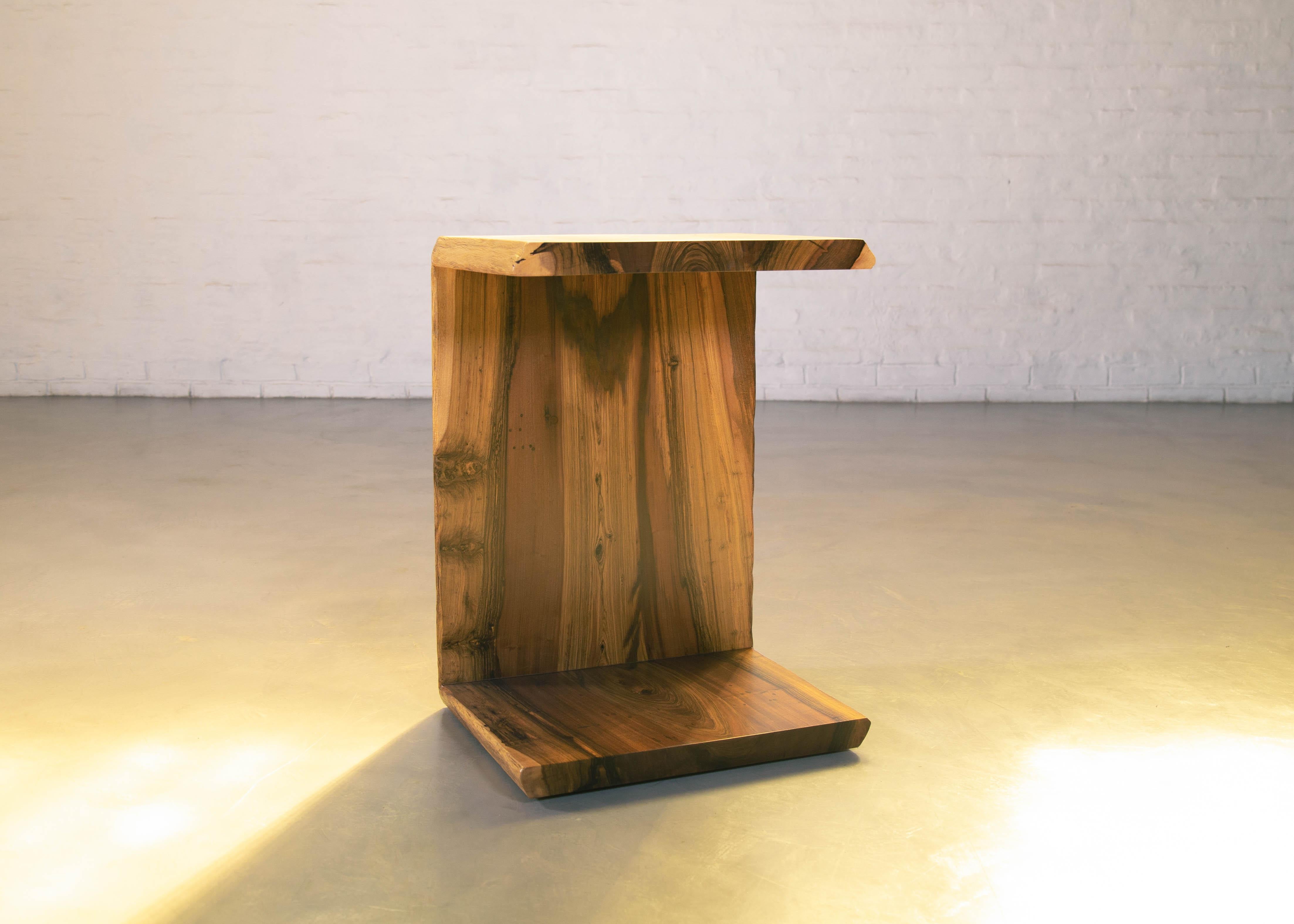 Exotic Wood Live-Edge Occasional Cantilevered Side Table from Costantini, Carlo In New Condition For Sale In New York, NY